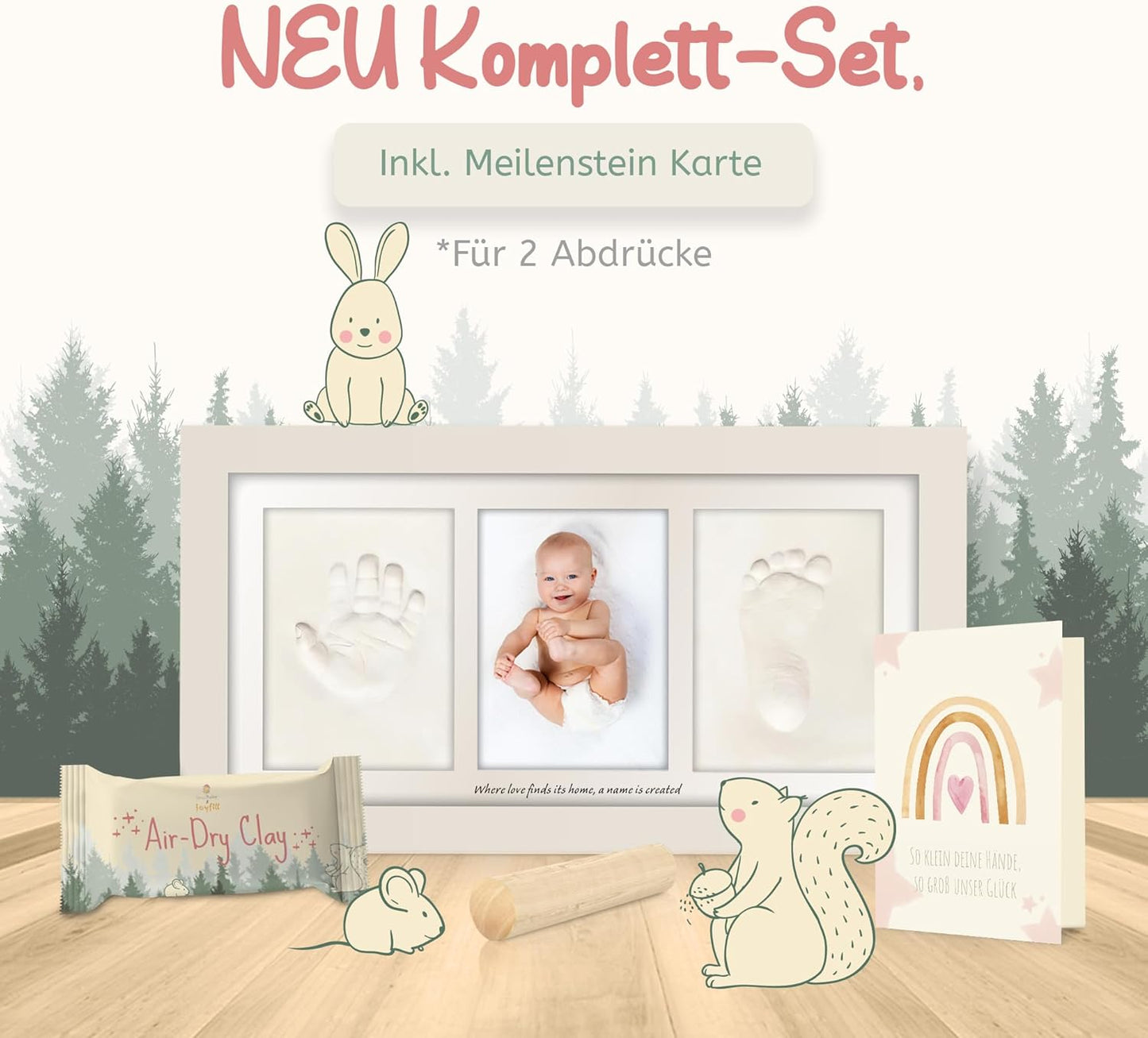 Baby Abdruck Set mit Rahmen