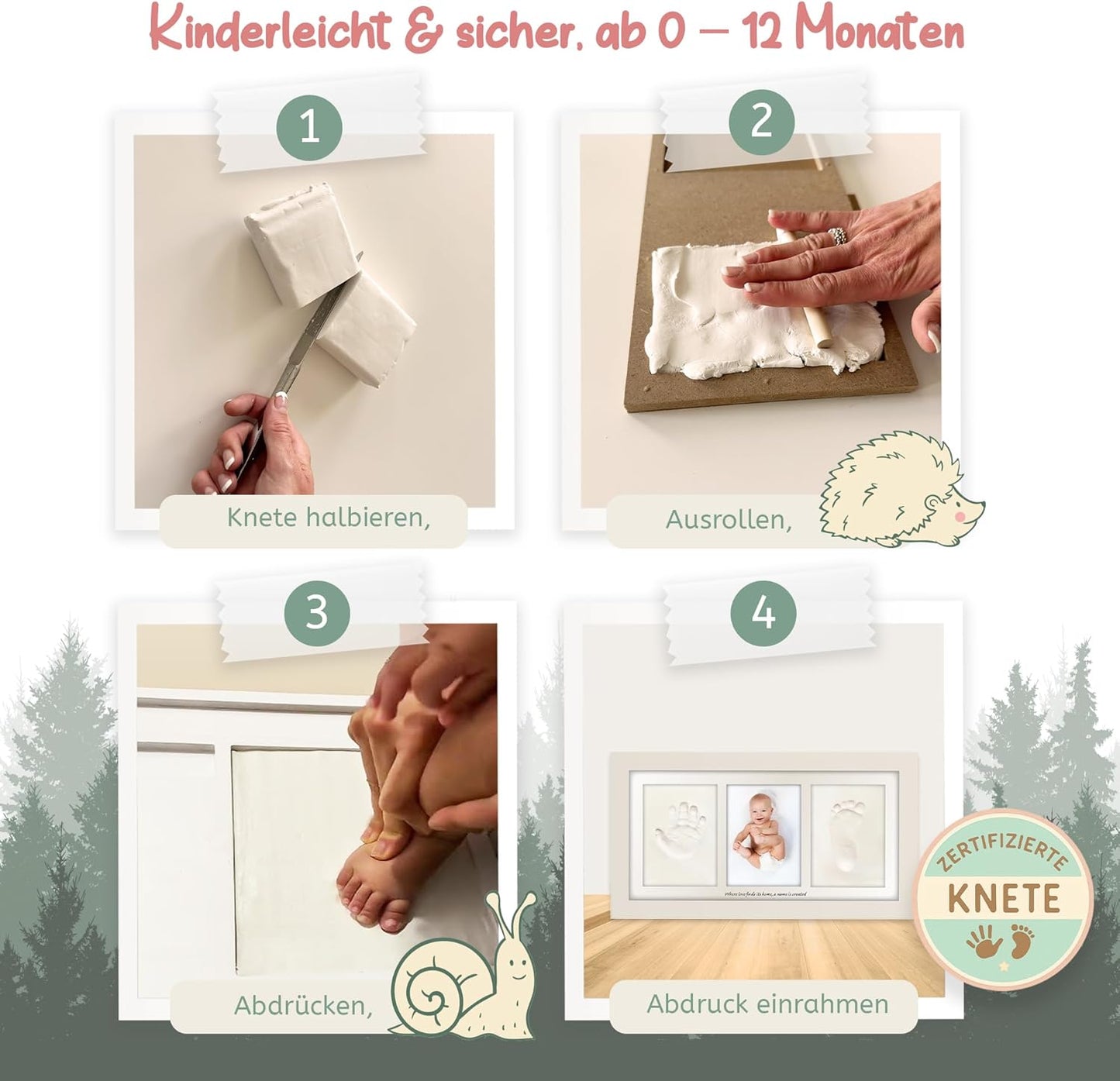 Baby Abdruck Set mit Rahmen