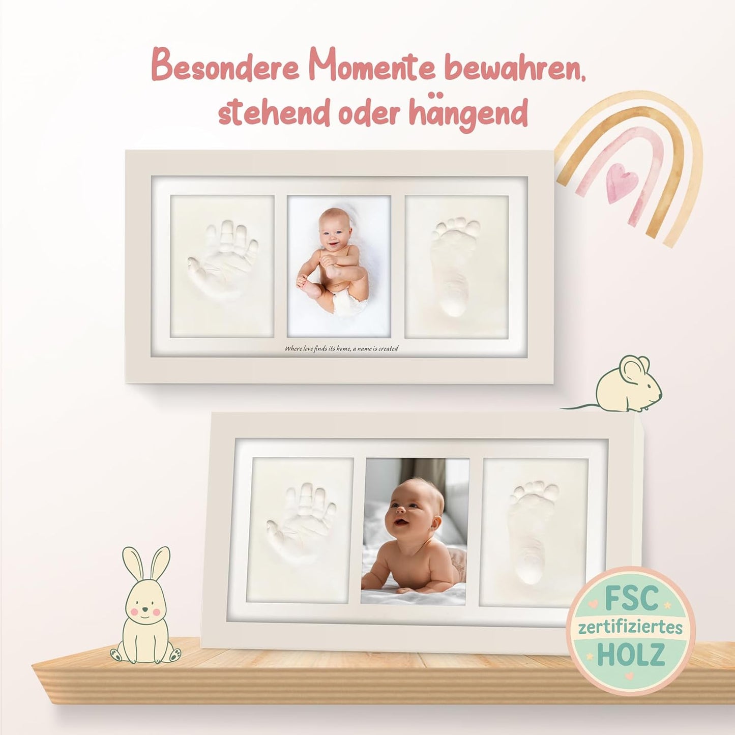Baby Abdruck Set mit Rahmen