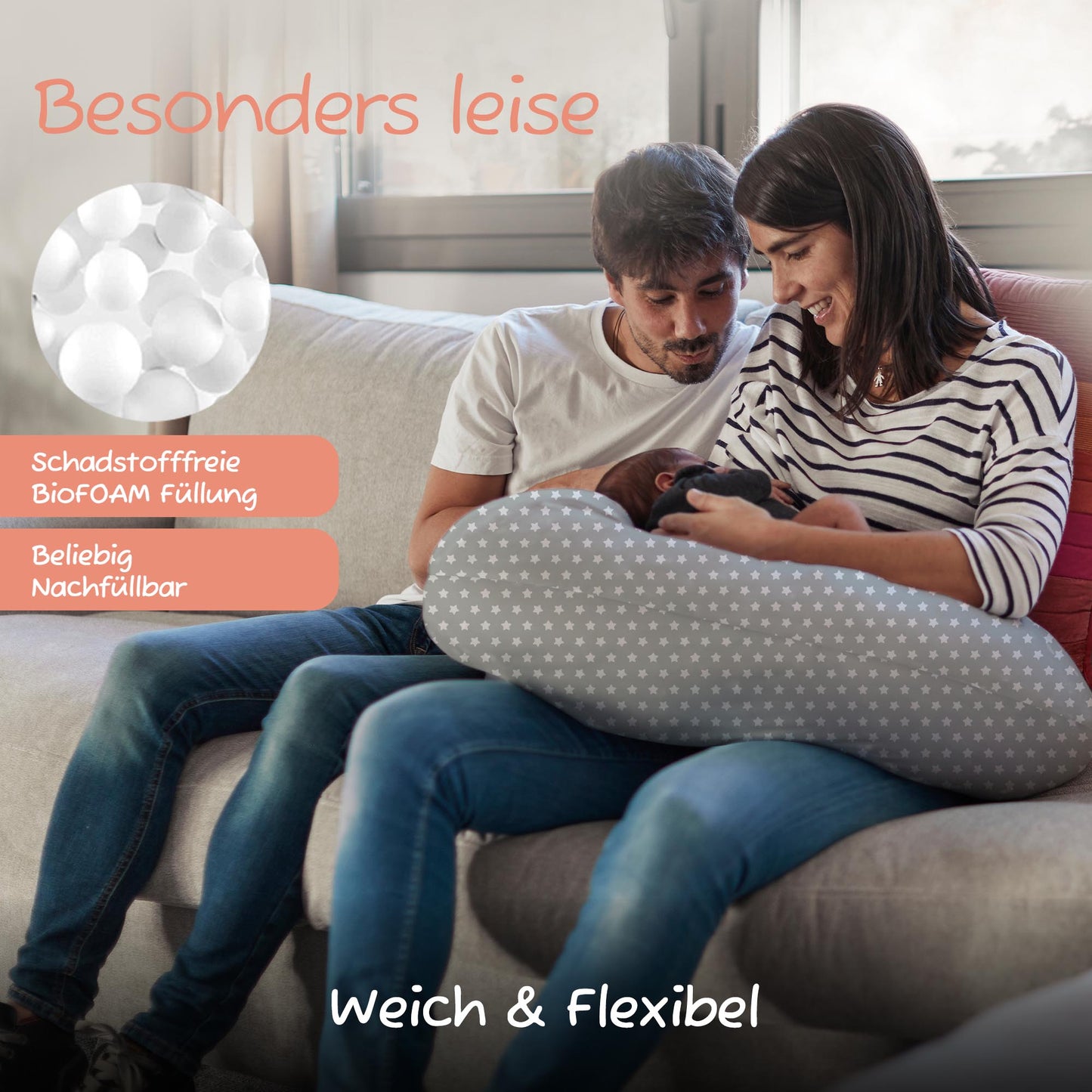 Joyfill Stillkissen (190cm) mit BioFoam