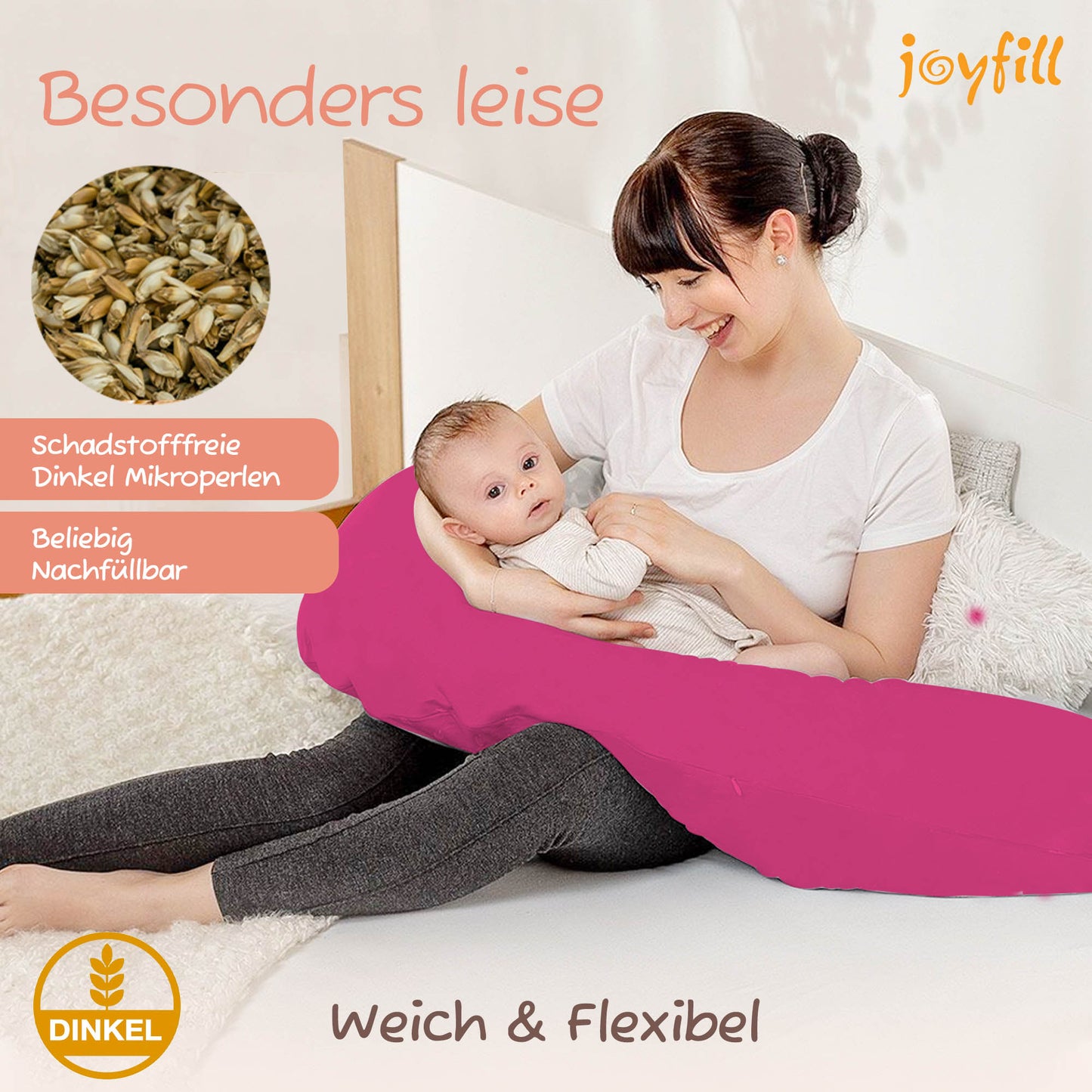 Joyfill Stillkissen (190cm) mit Dinkel