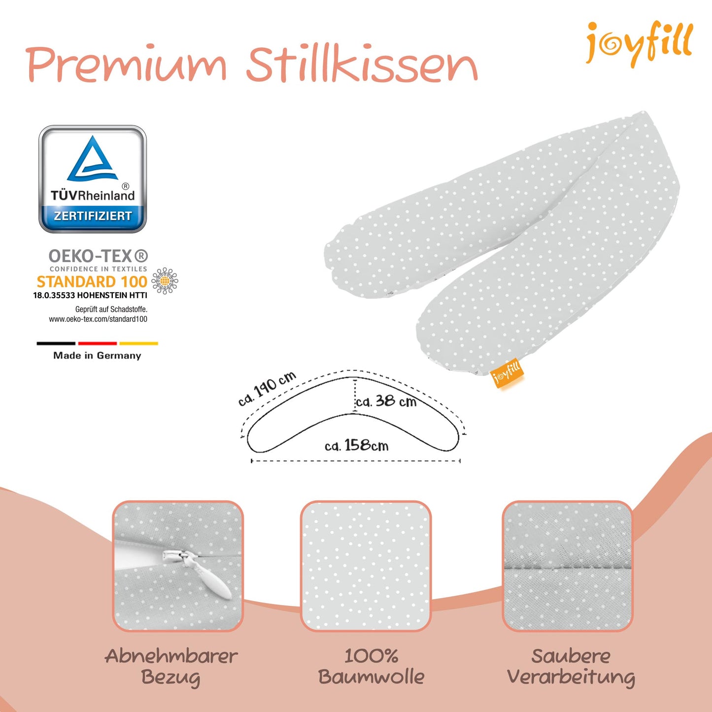 Joyfill Stillkissen (190cm) mit BioFoam