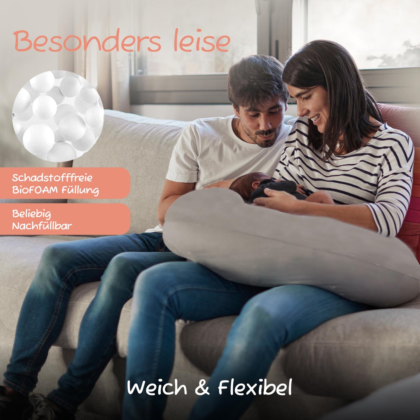 Joyfill Stillkissen (190cm) mit BioFoam