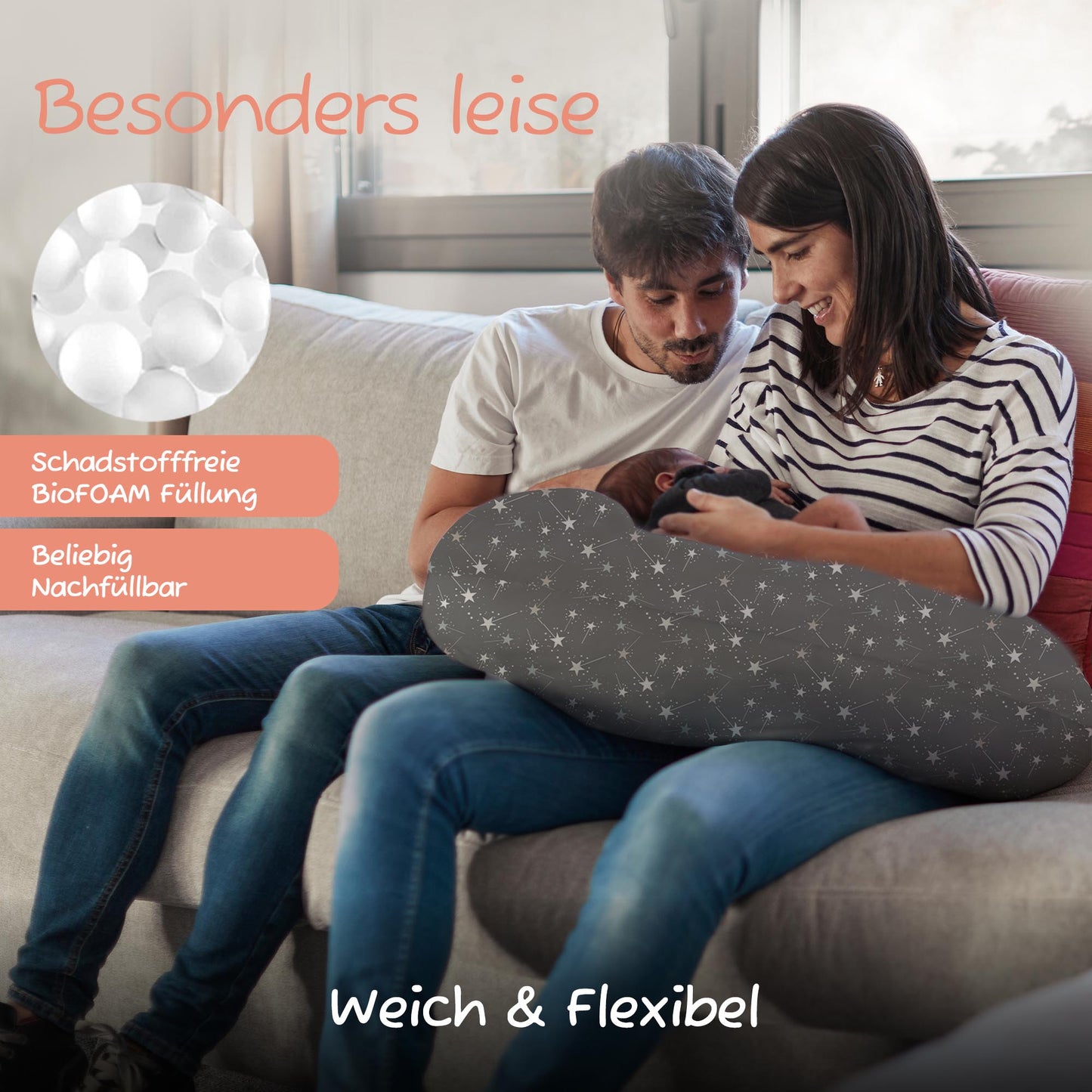 Joyfill Stillkissen (190cm) mit BioFoam