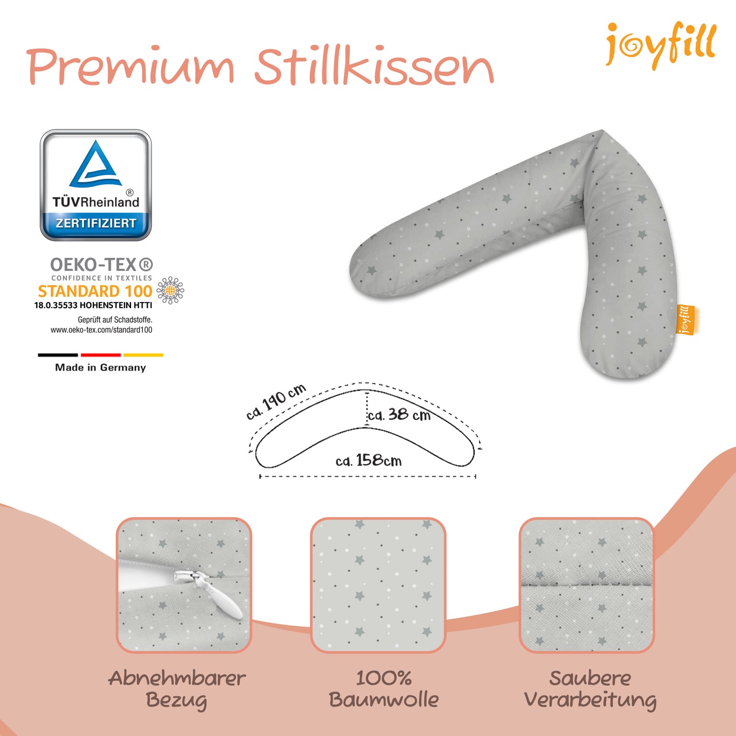 Joyfill Stillkissen (190cm) mit BioFoam
