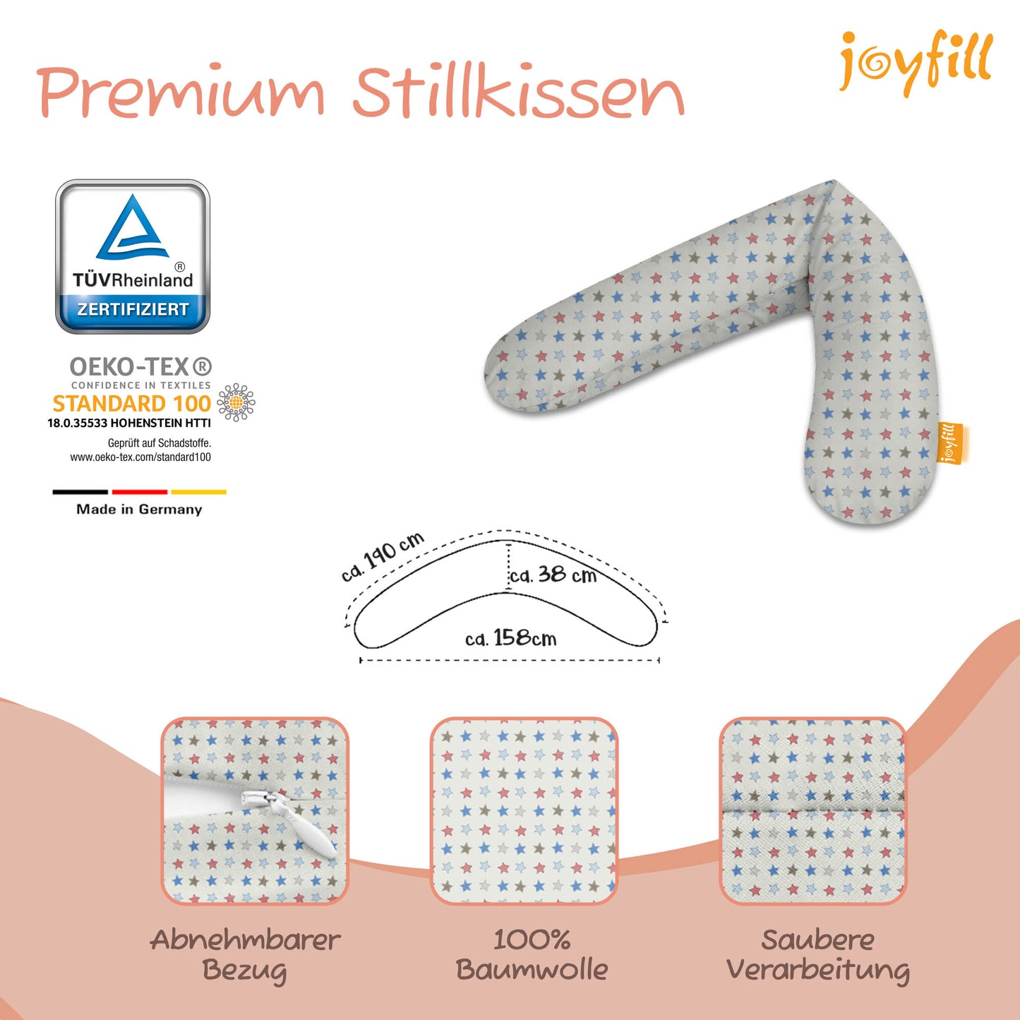 Joyfill Stillkissen (190cm) mit BioFoam