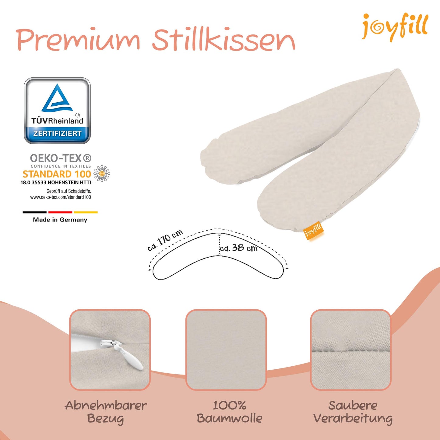 Joyfill Stillkissen (190cm) mit Dinkel