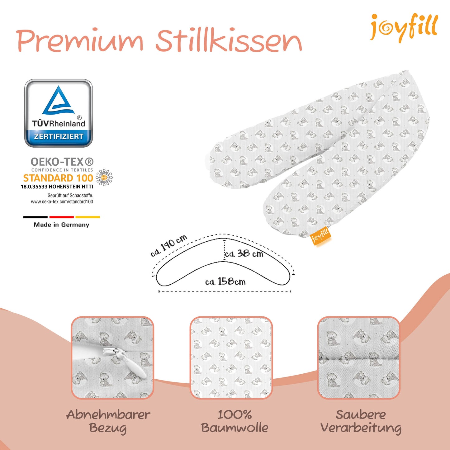 Joyfill Stillkissen (190cm) mit Dinkel