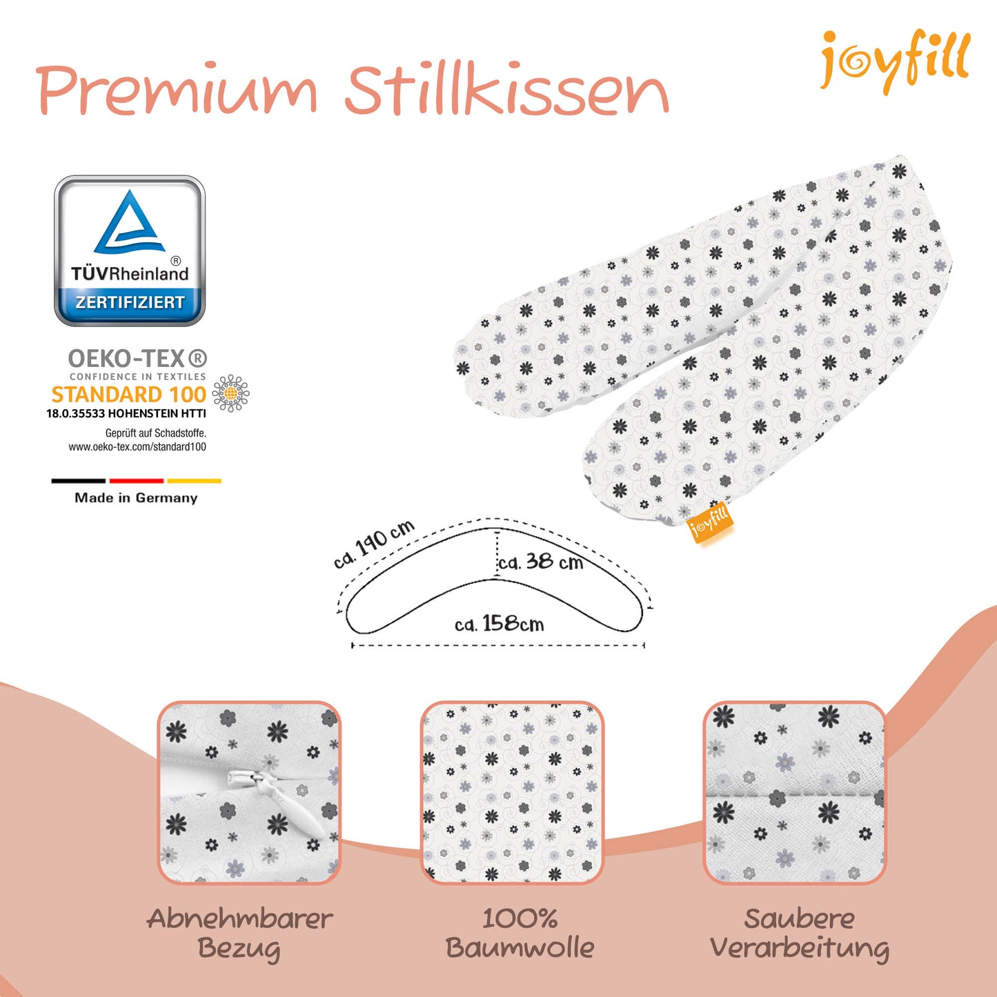 Joyfill Stillkissen (190cm) mit Dinkel