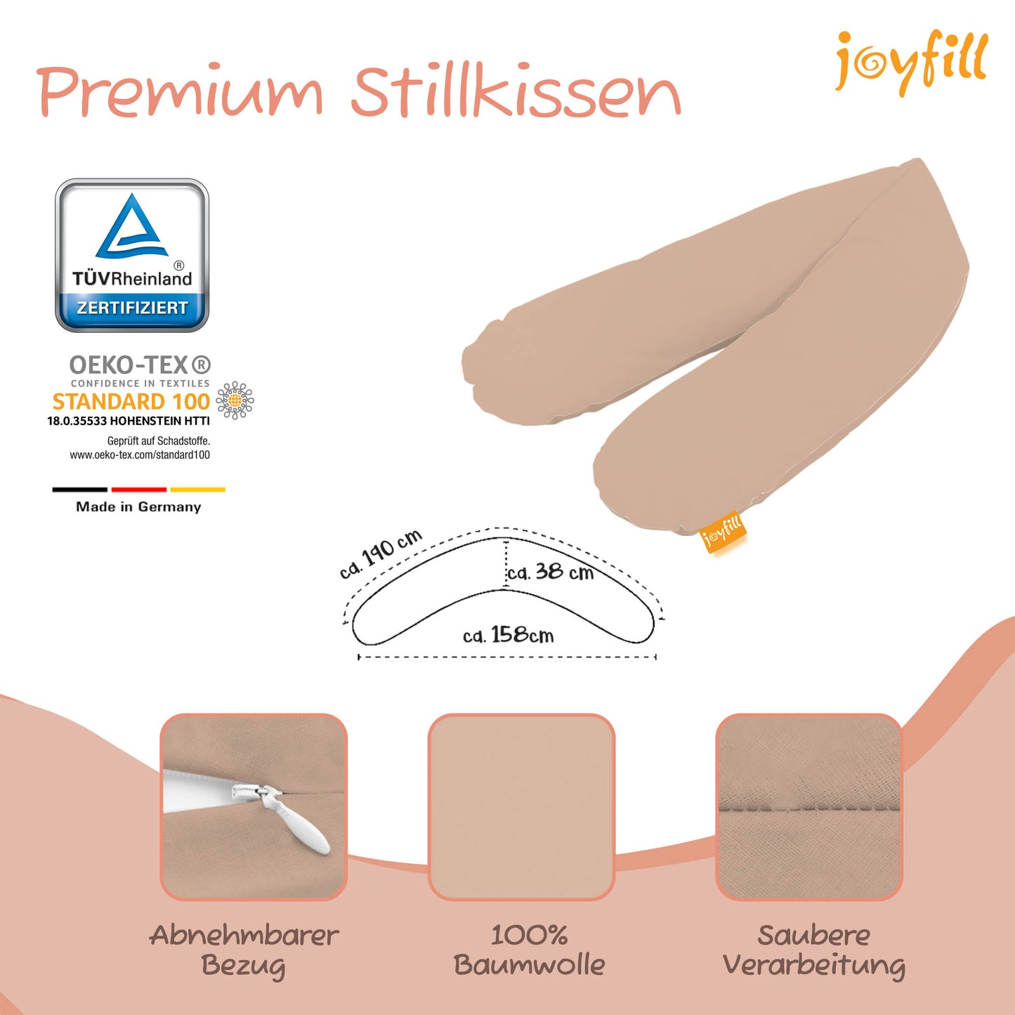 Joyfill Stillkissen (190cm) mit Dinkel