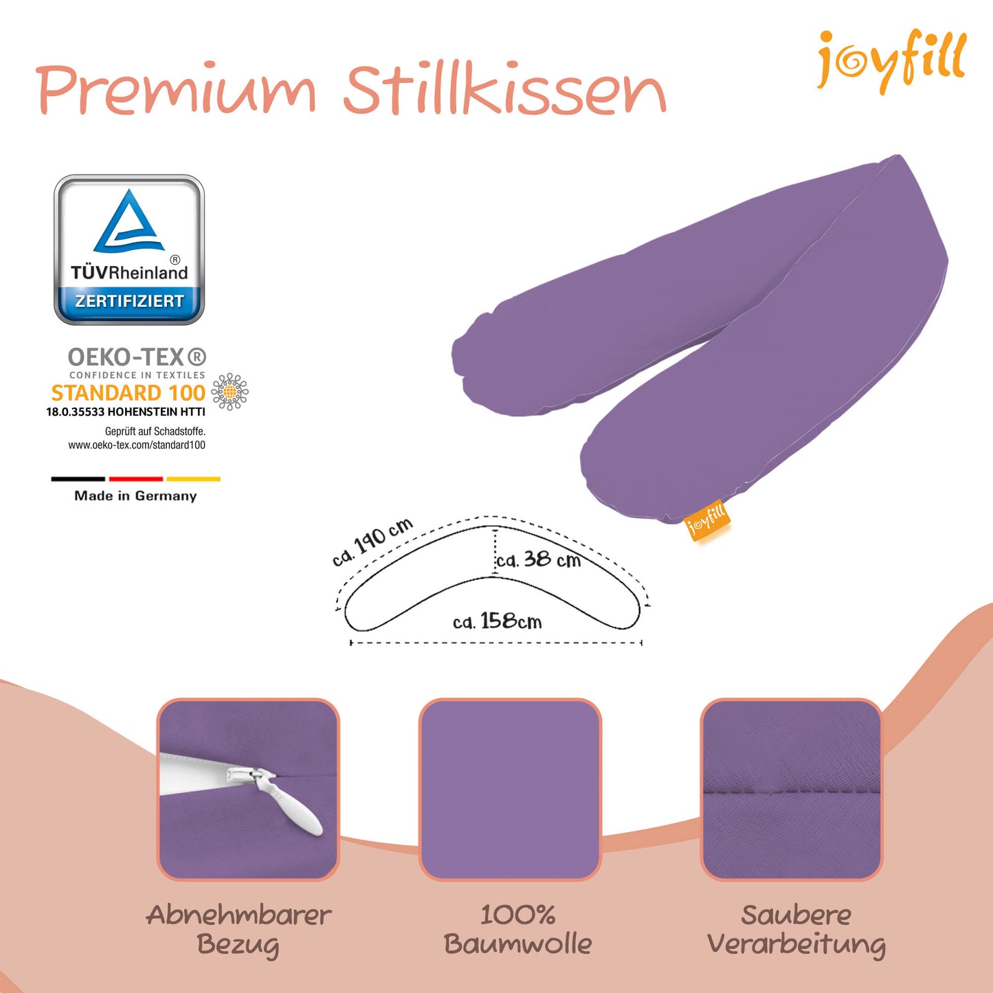 Joyfill Stillkissen (190cm) mit Dinkel