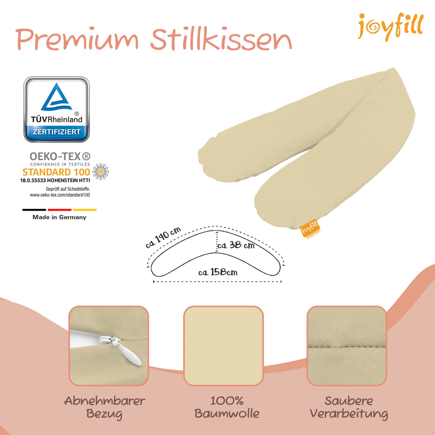 Joyfill Stillkissen (190cm) mit Dinkel