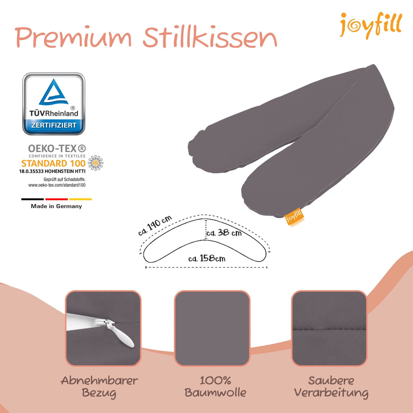 Joyfill Stillkissen (190cm) mit Dinkel