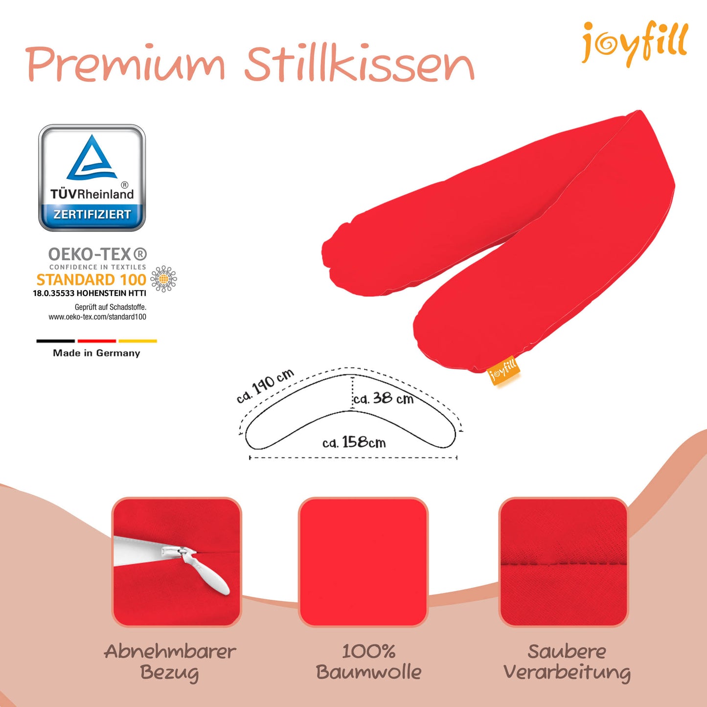 Joyfill Stillkissen (190cm) mit Dinkel