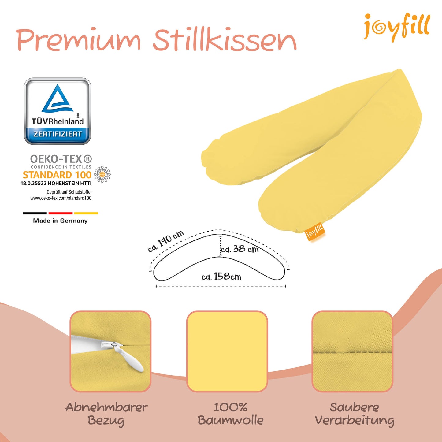 Joyfill Stillkissen (190cm) mit Dinkel