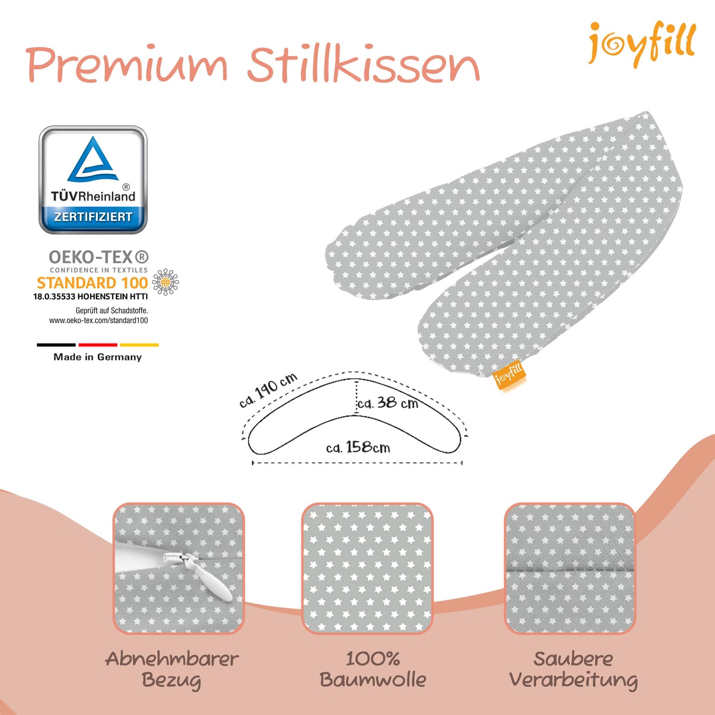 Joyfill Stillkissen (190cm) mit BioFoam