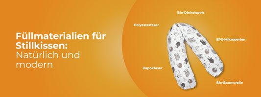 Verschiedene Füllmaterialien für Stillkissen