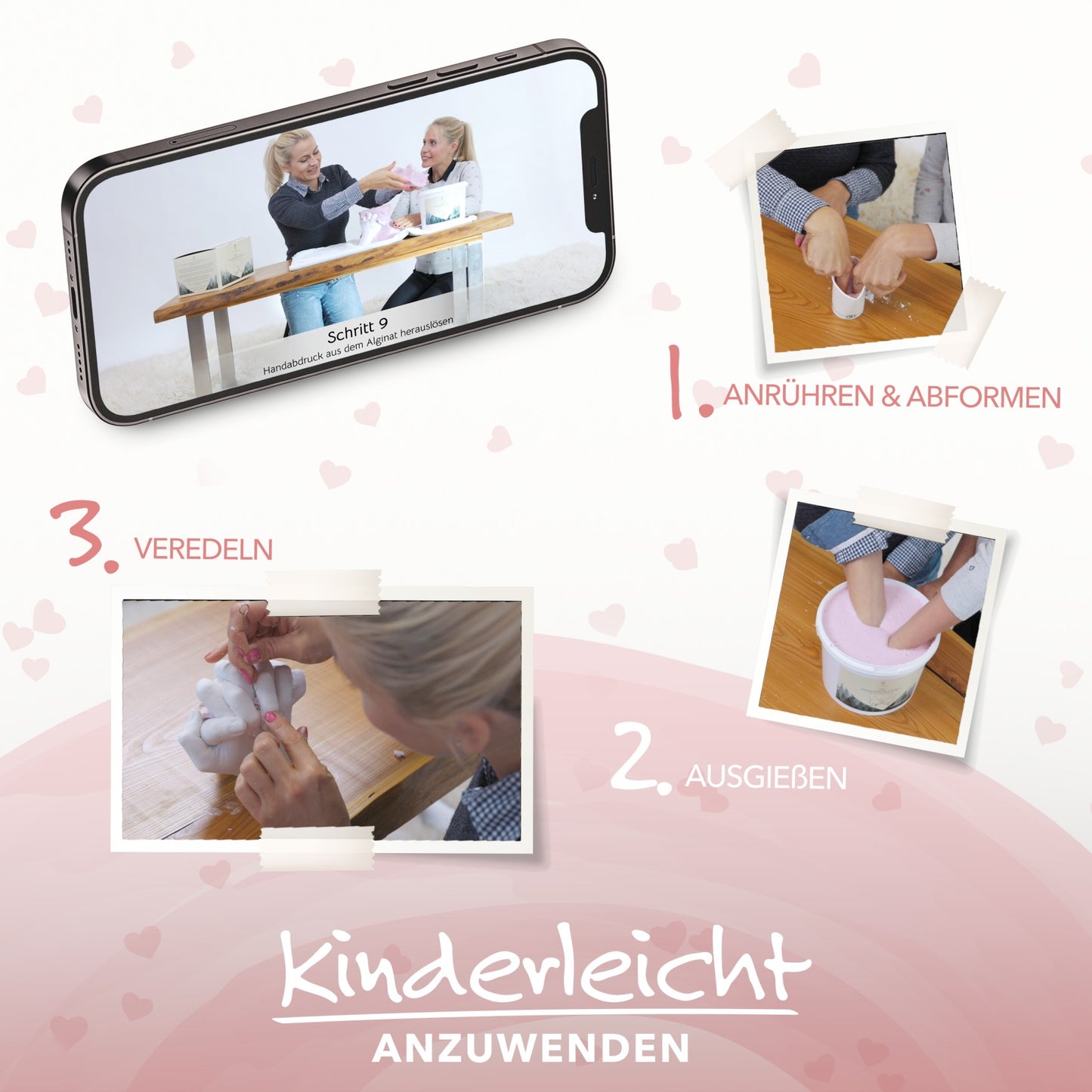 HANDABDRUCK SET MIT KUSSMUND VON JOYFILL