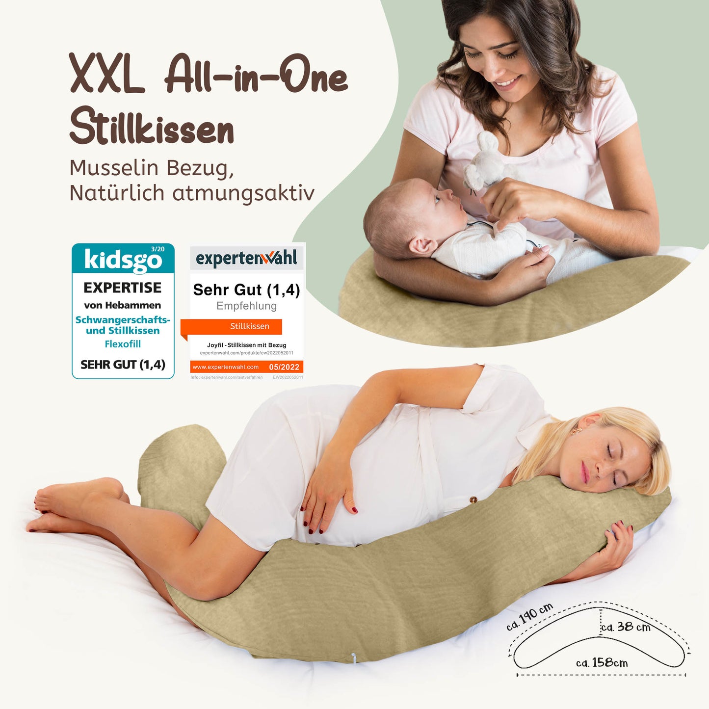 joyfill Stillkissen I Von Hebammen Getestet I  Flüsterleise Füllung