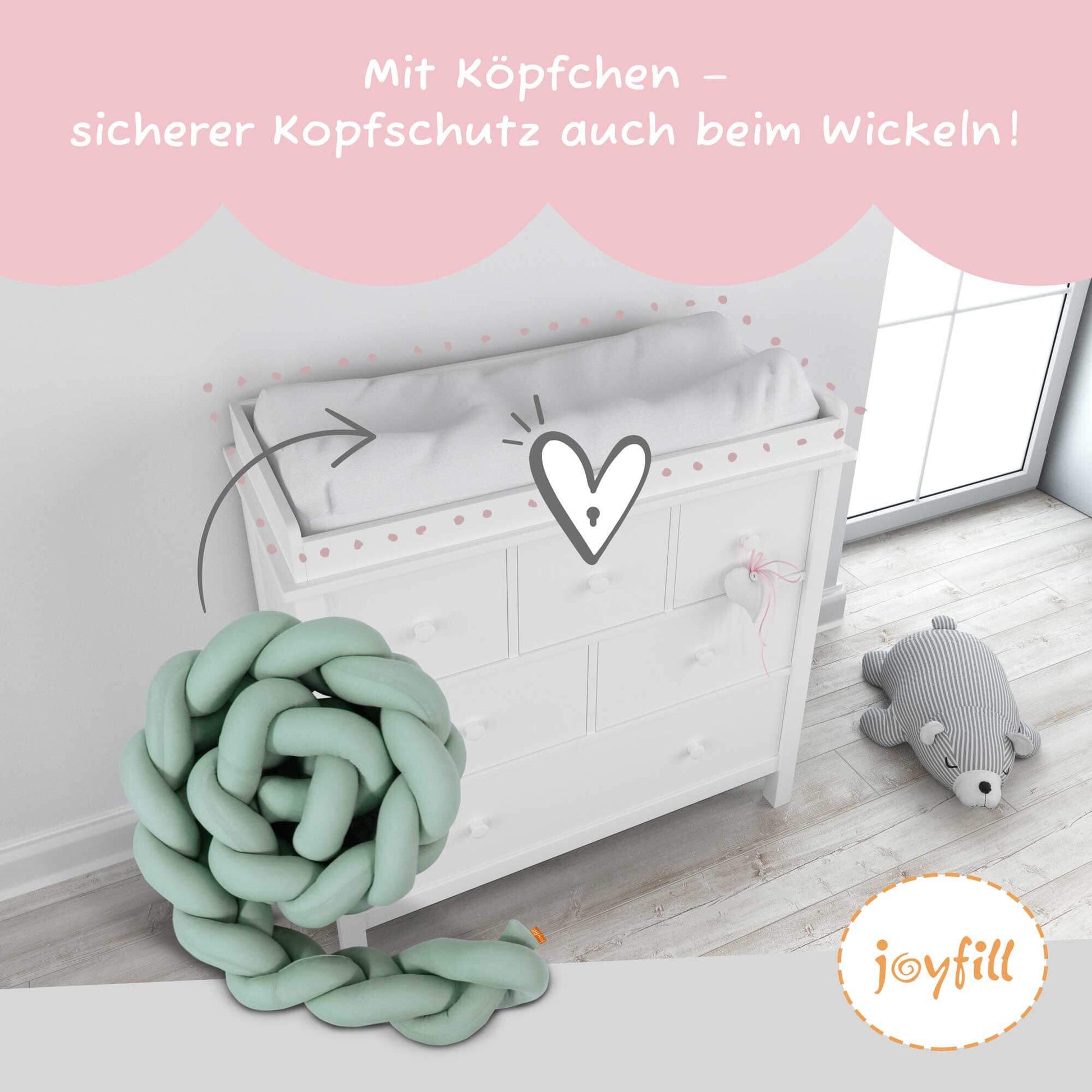 Bettumrandung - Geflochtene Nestchenschlange 200cm - Joyfill