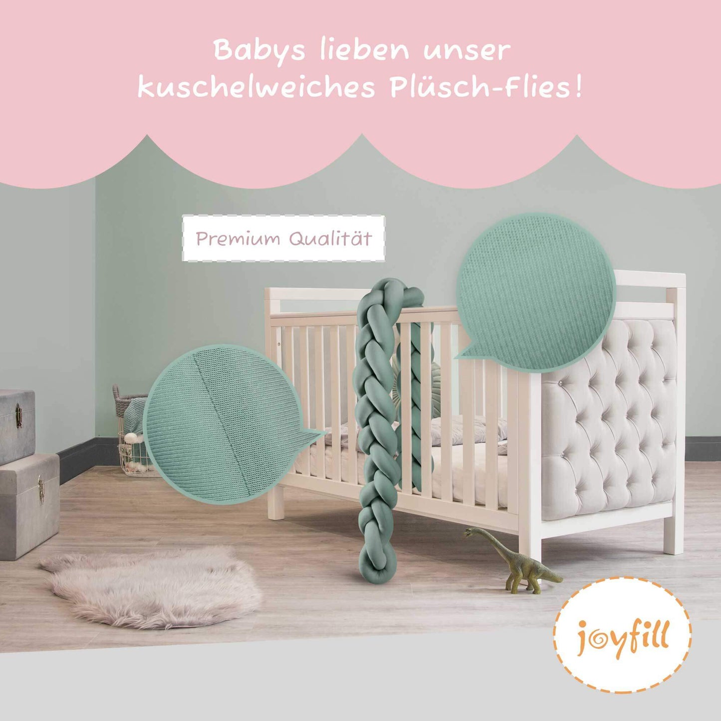 Bettumrandung - Geflochtene Nestchenschlange 200cm - Joyfill