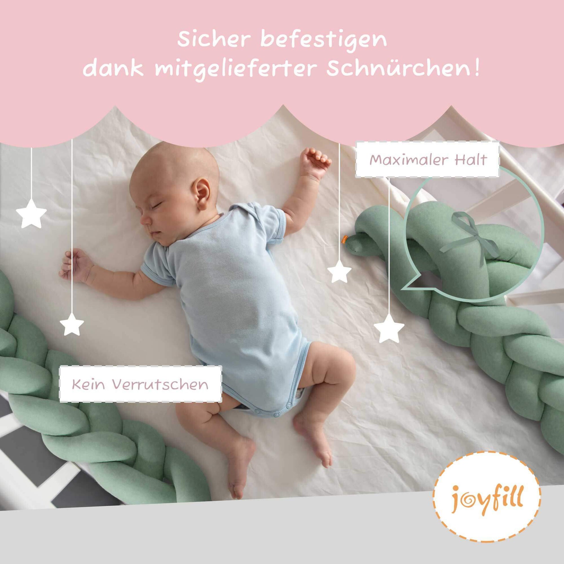 Bettumrandung - Geflochtene Nestchenschlange 200cm - Joyfill