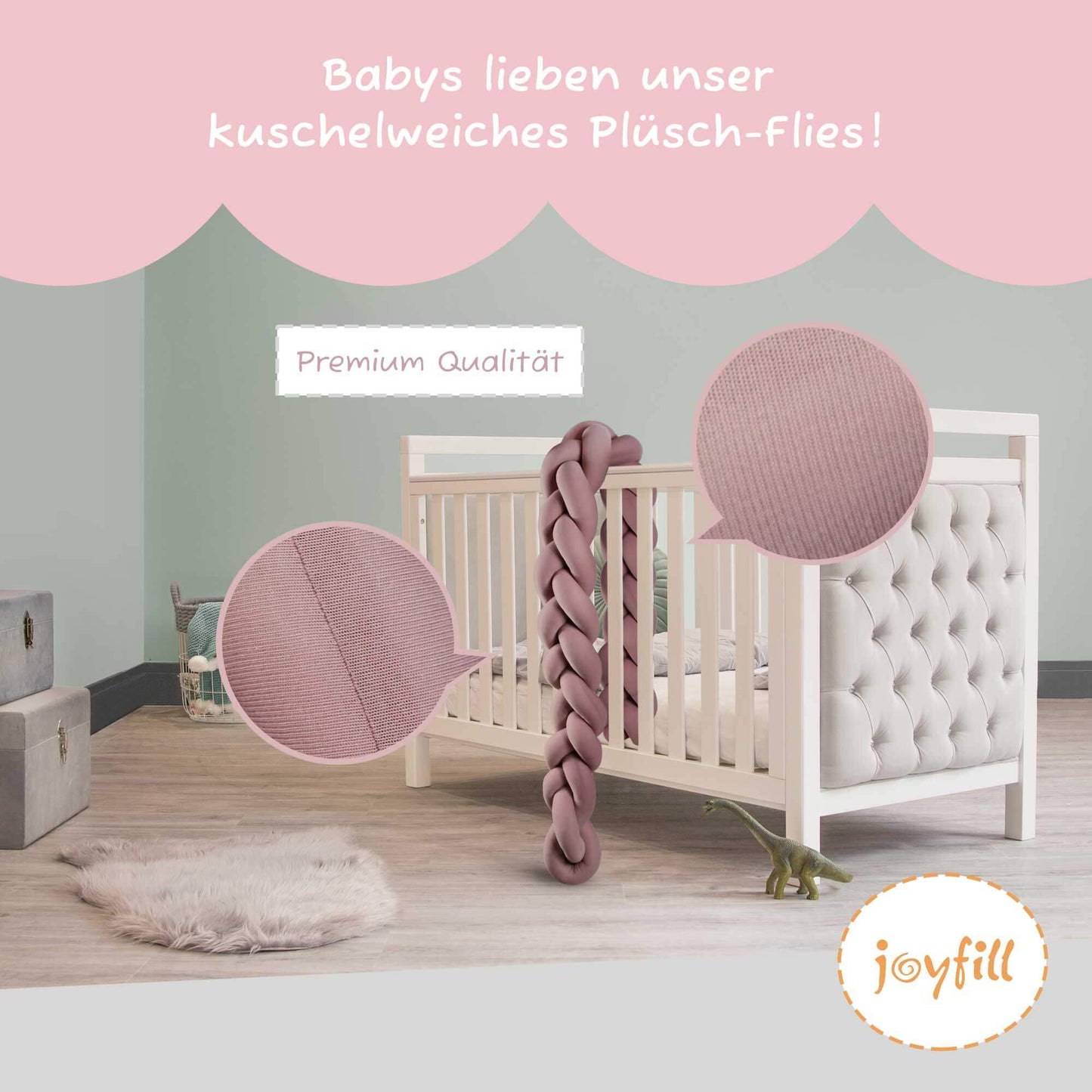 Bettumrandung - Geflochtene Nestchenschlange 200cm - Joyfill
