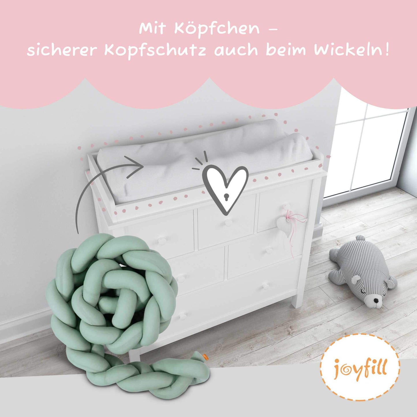 Bettumrandung - Geflochtene Nestchenschlange 300cm - Joyfill