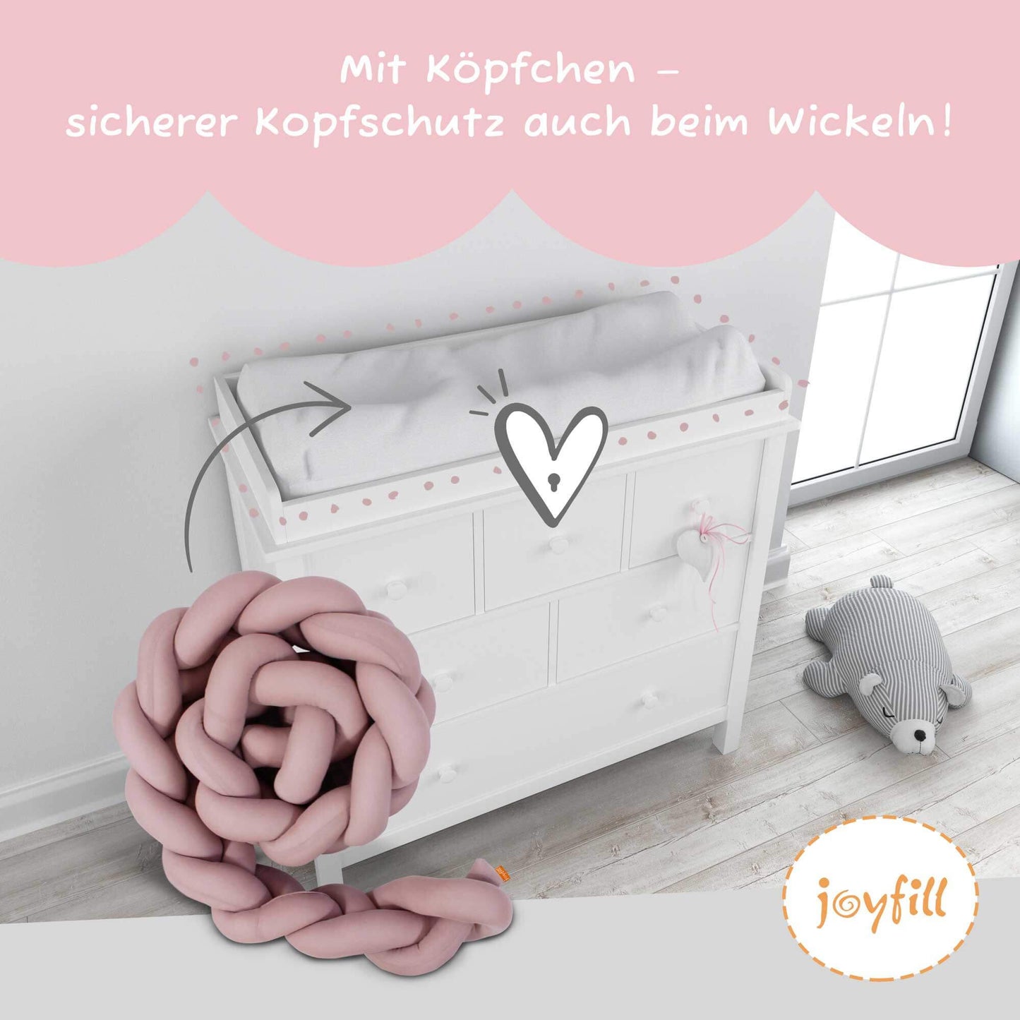 Bettumrandung - Geflochtene Nestchenschlange 300cm - Joyfill