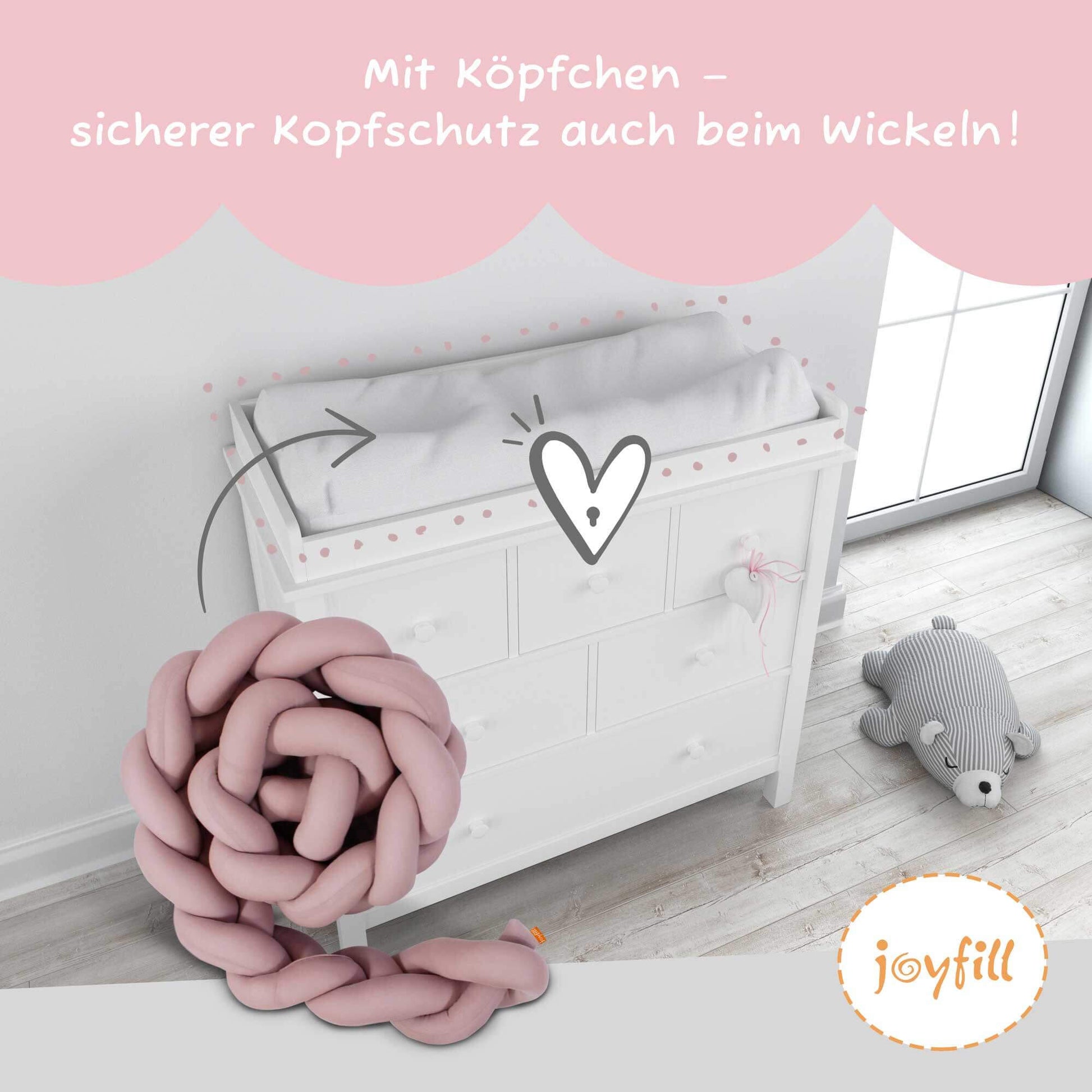 Bettumrandung - Geflochtene Nestchenschlange 300cm - Joyfill
