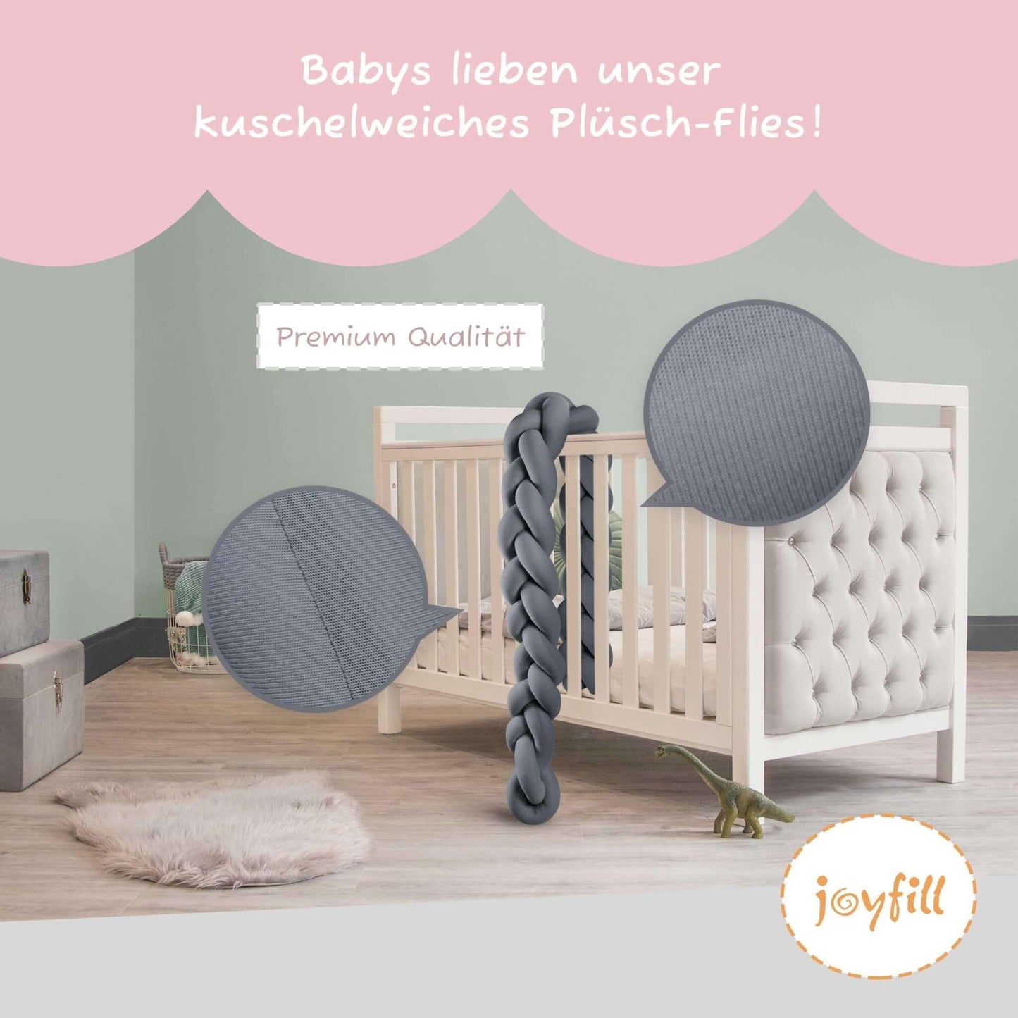 Bettumrandung - Geflochtene Nestchenschlange 300cm - Joyfill