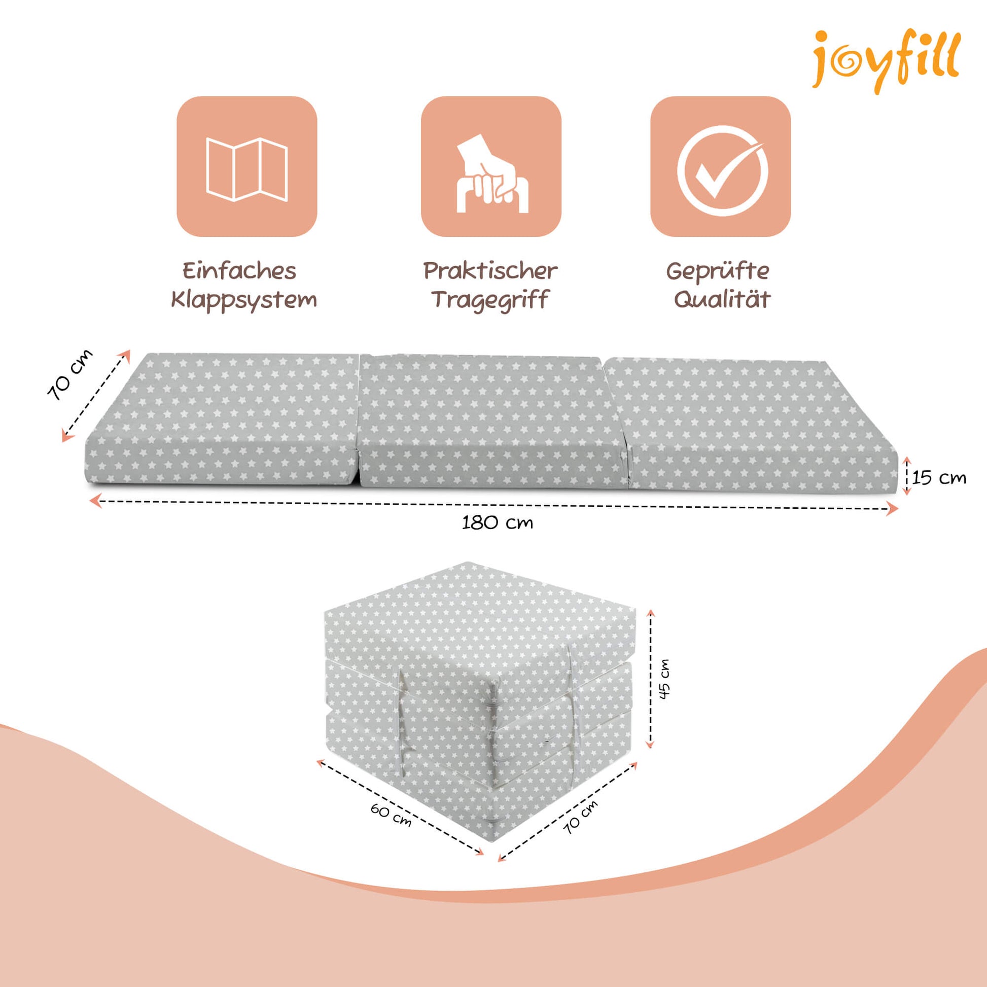 Joyfill Klappmatratze 120 x 60 x 4 cm - Joyfill