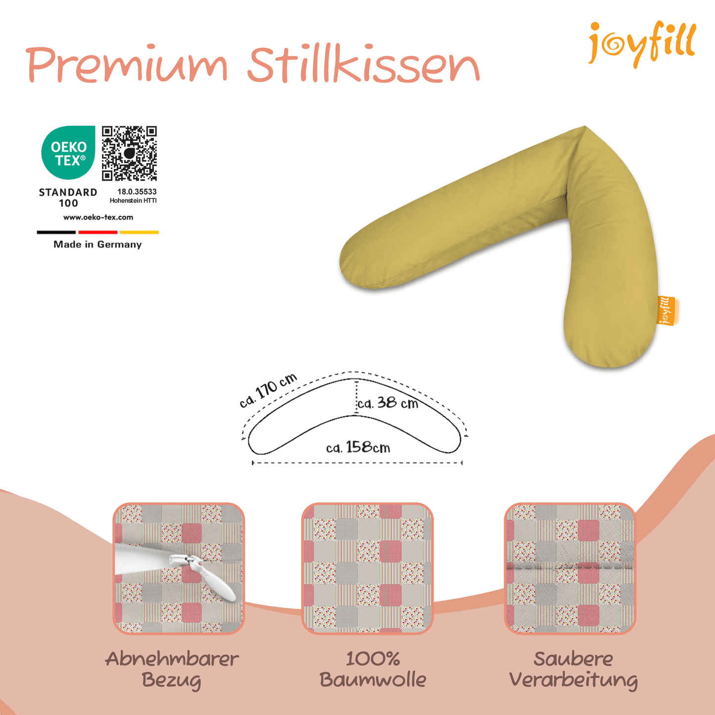Joyfill Stillkissen (170cm) mit BioFoam - Joyfill
