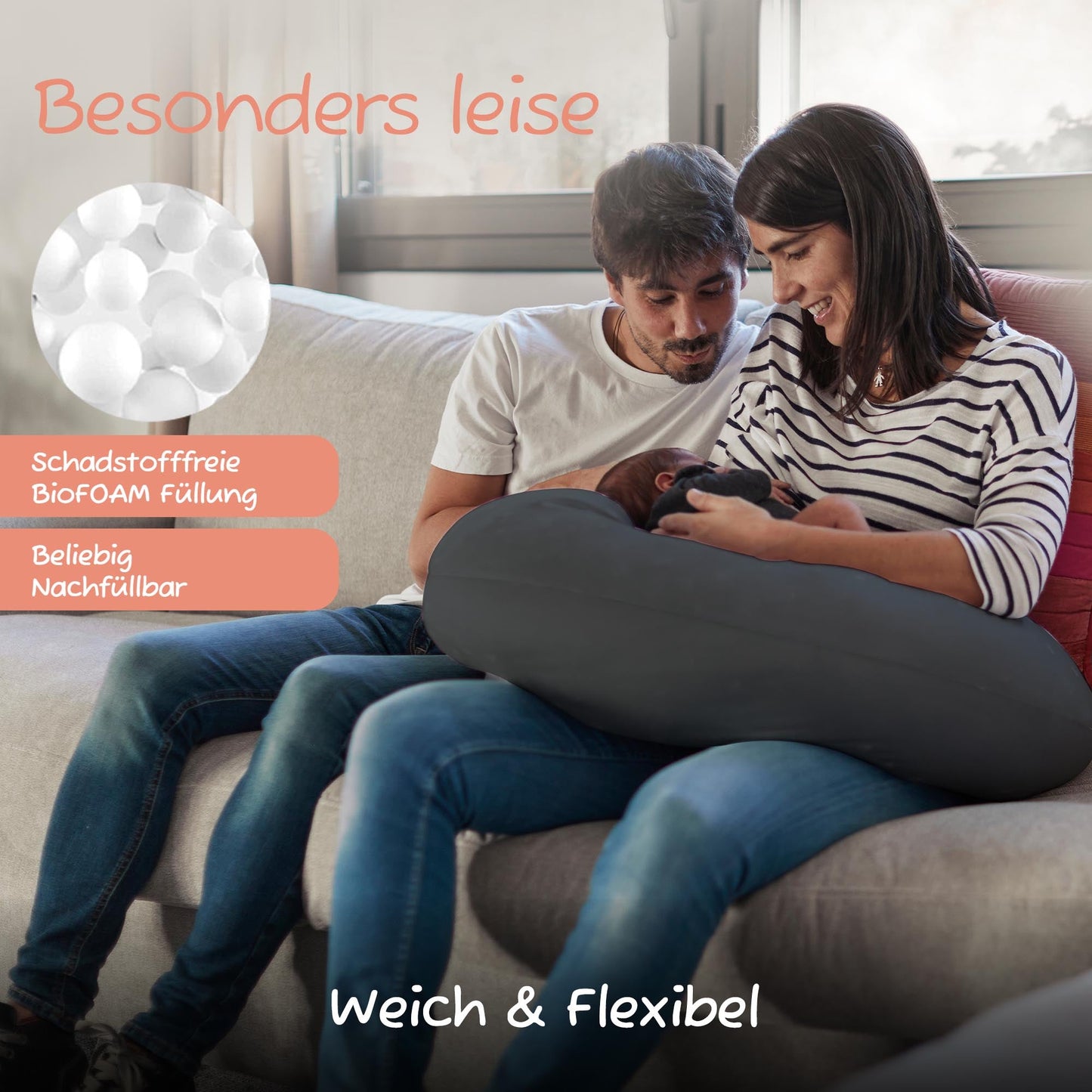 Joyfill Stillkissen (190cm) mit BioFoam - Joyfill