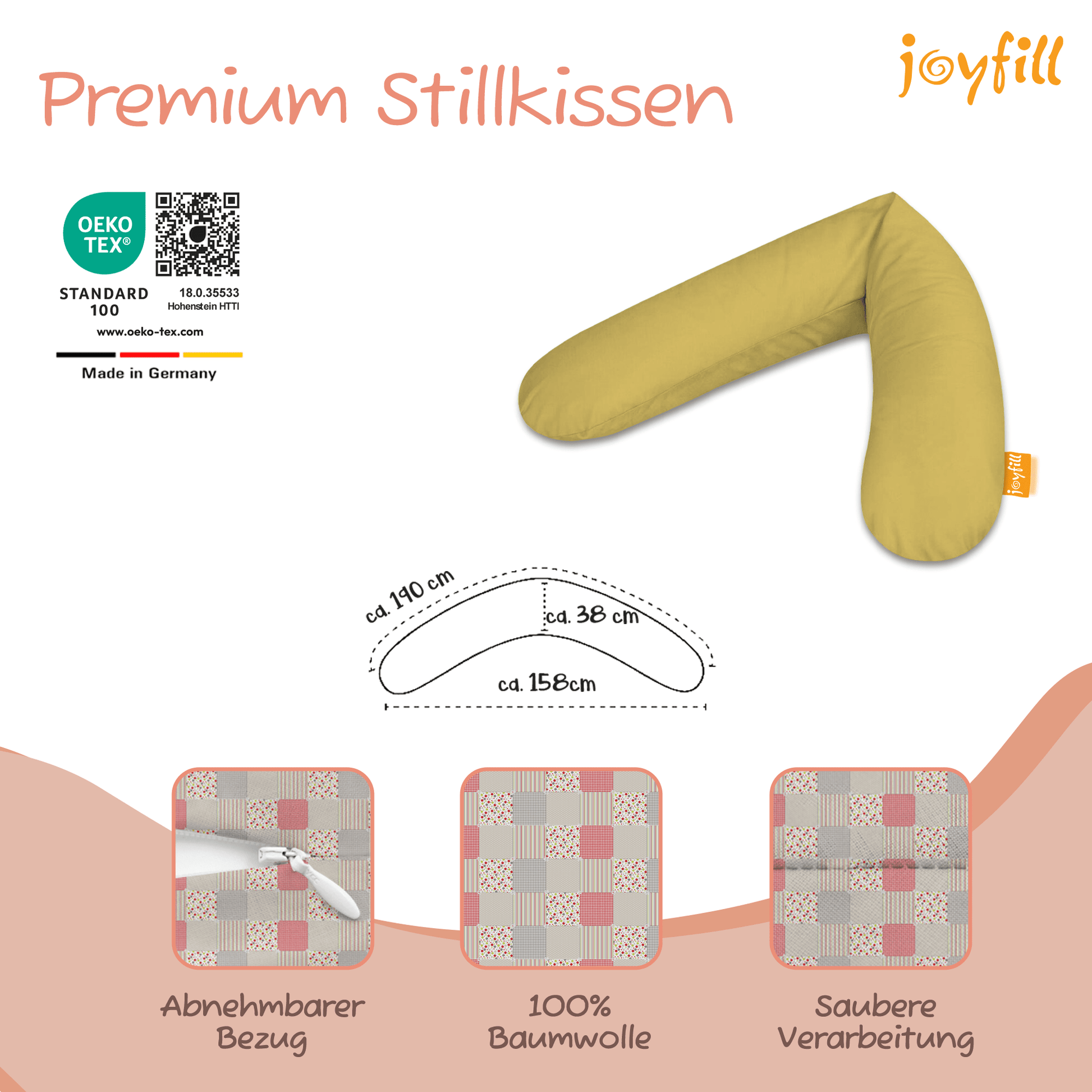 Joyfill Stillkissen (190cm) mit BioFoam - Joyfill
