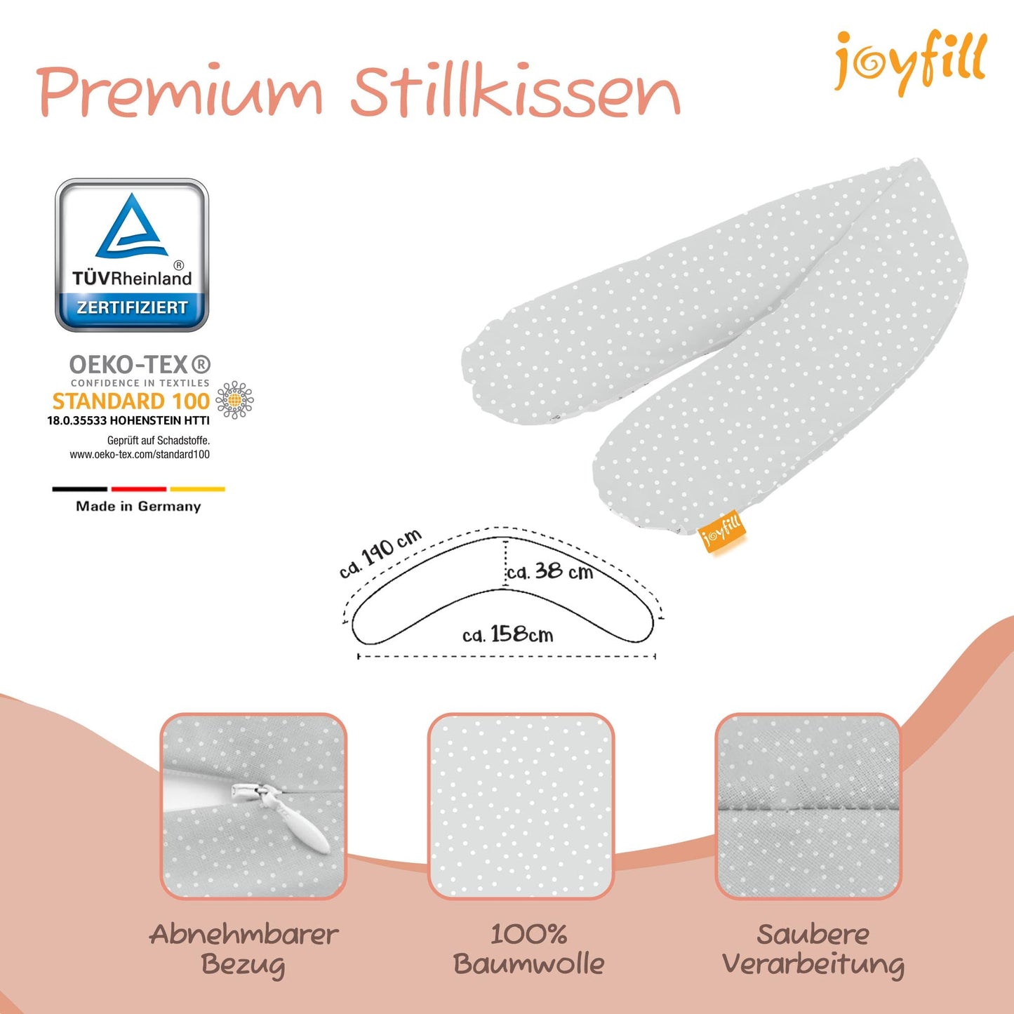 Joyfill Stillkissen (190cm) mit BioFoam - Joyfill
