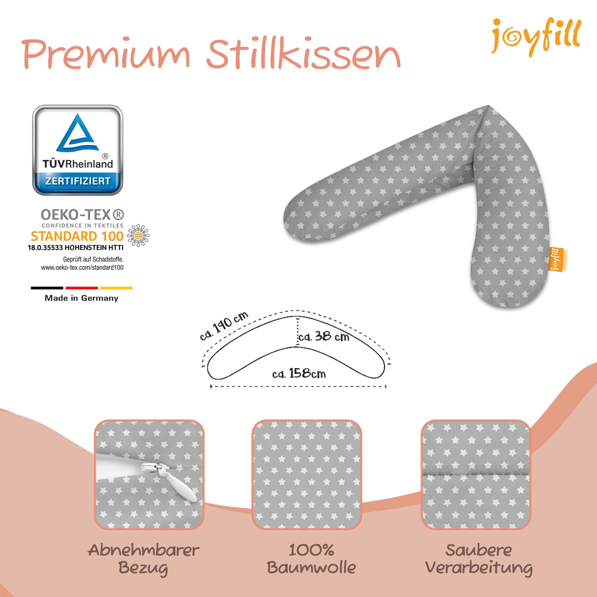 Joyfill Stillkissen (190cm) mit BioFoam - Joyfill
