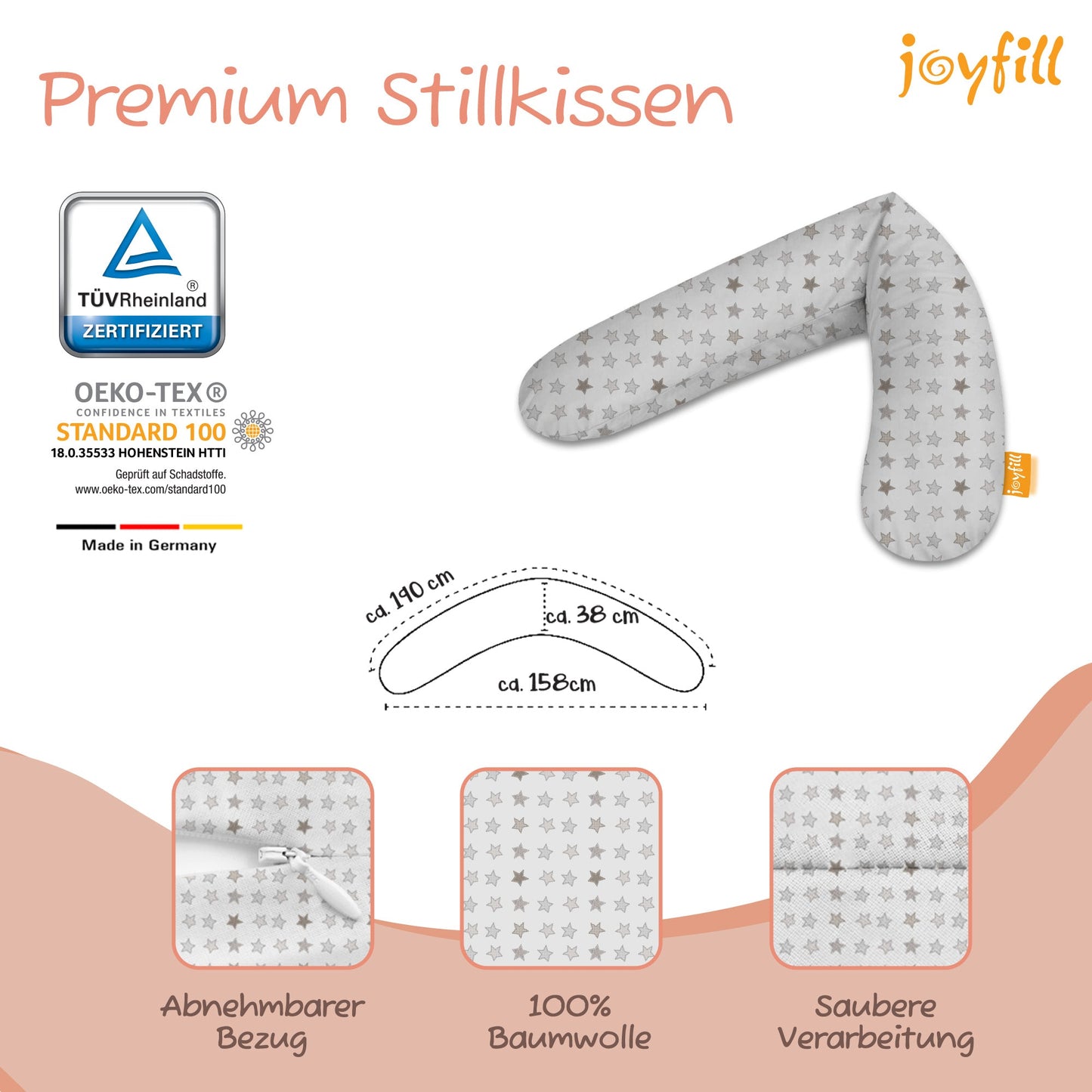 Joyfill Stillkissen (190cm) mit BioFoam - Joyfill