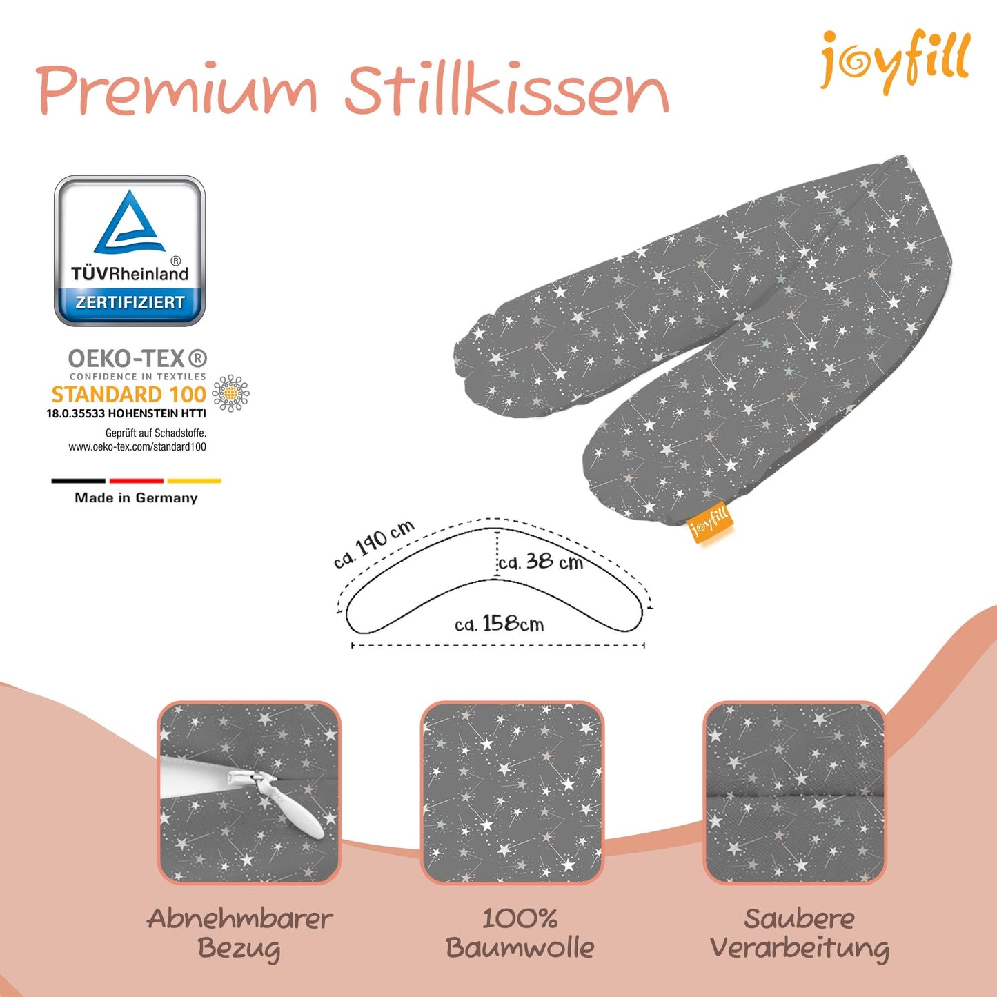 Joyfill Stillkissen (190cm) mit BioFoam - Joyfill