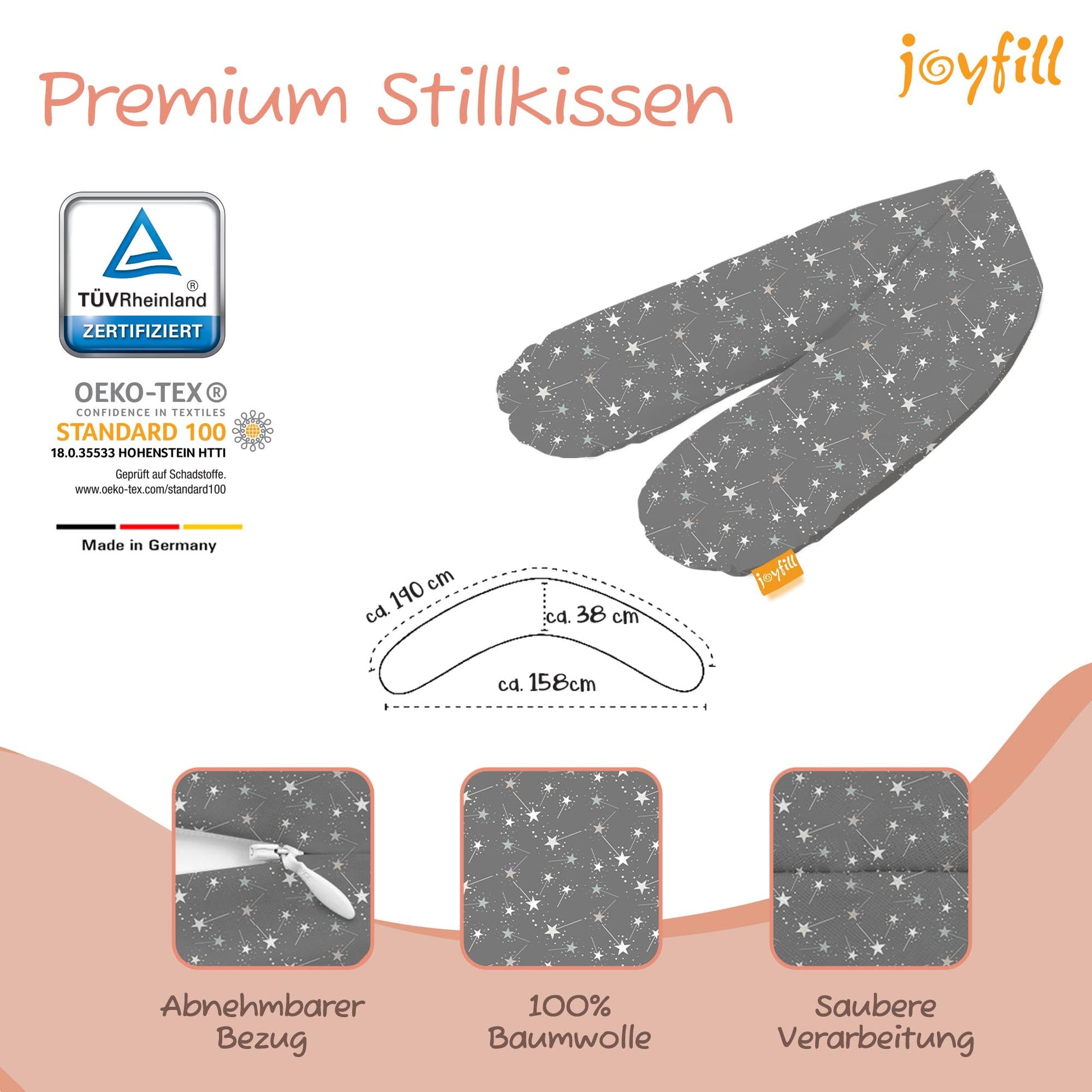 Joyfill Stillkissen (190cm) mit BioFoam - Joyfill