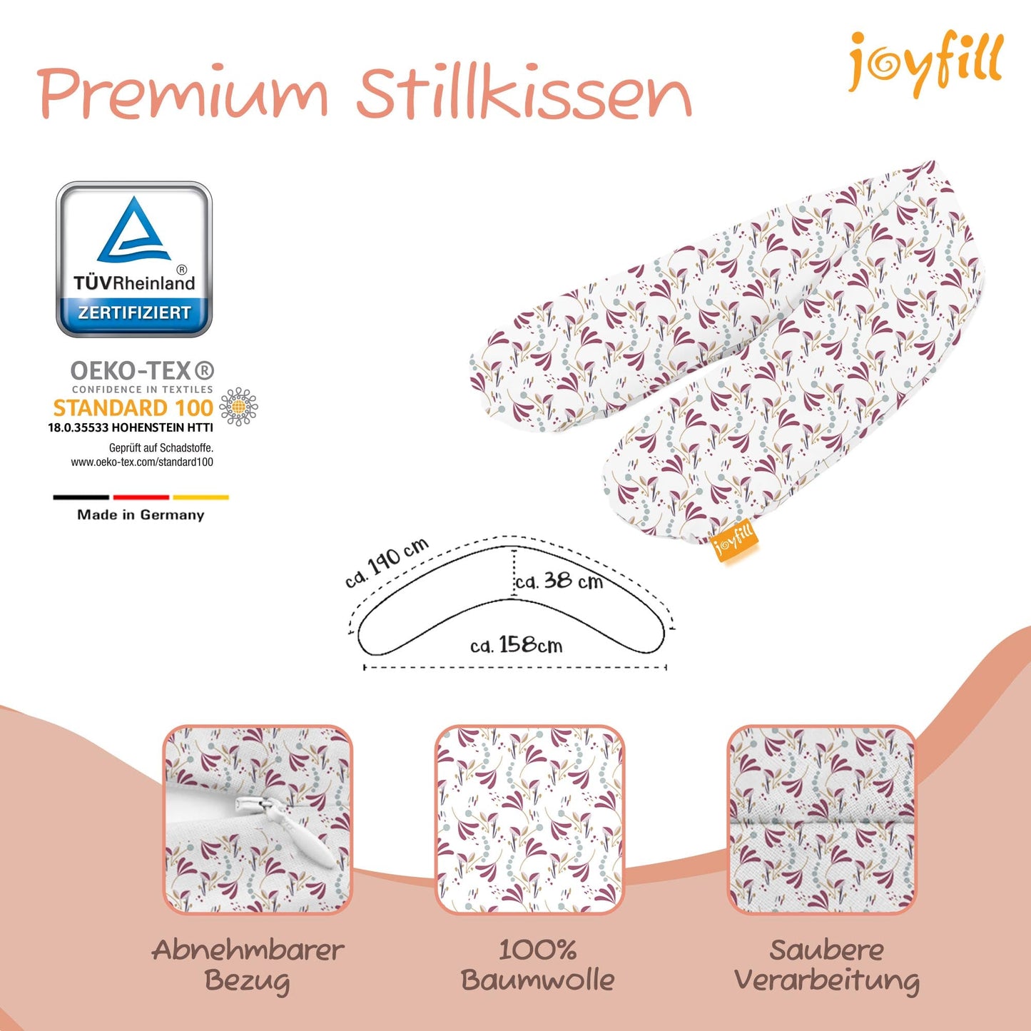 Joyfill Stillkissen (190cm) mit BioFoam - Joyfill
