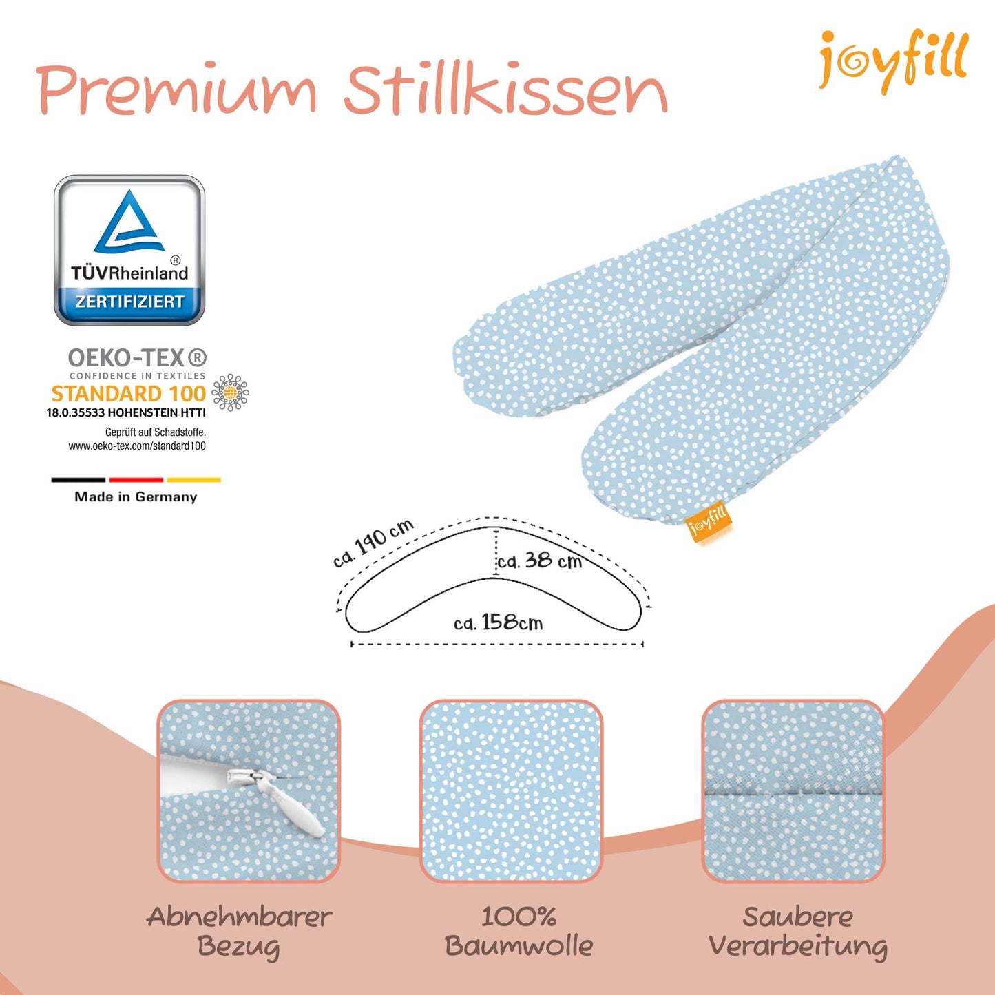 Joyfill Stillkissen (190cm) mit BioFoam - Joyfill