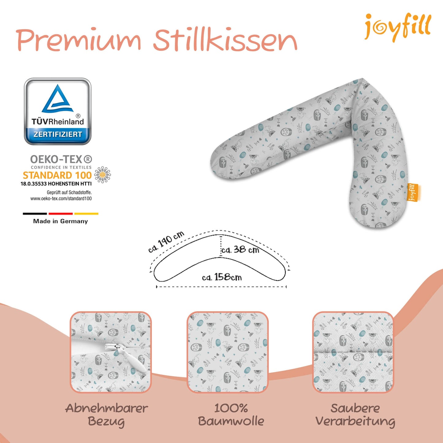 Joyfill Stillkissen (190cm) mit BioFoam - Joyfill