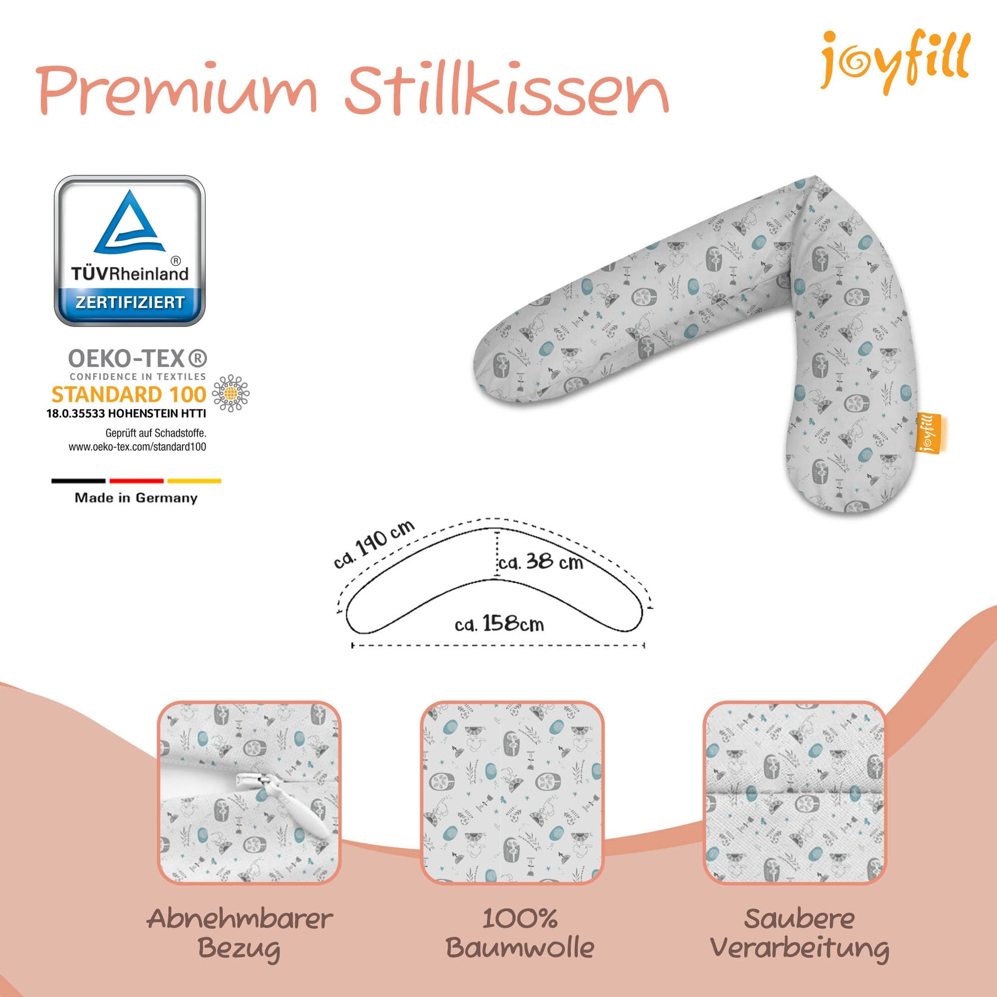 Joyfill Stillkissen (190cm) mit BioFoam - Joyfill