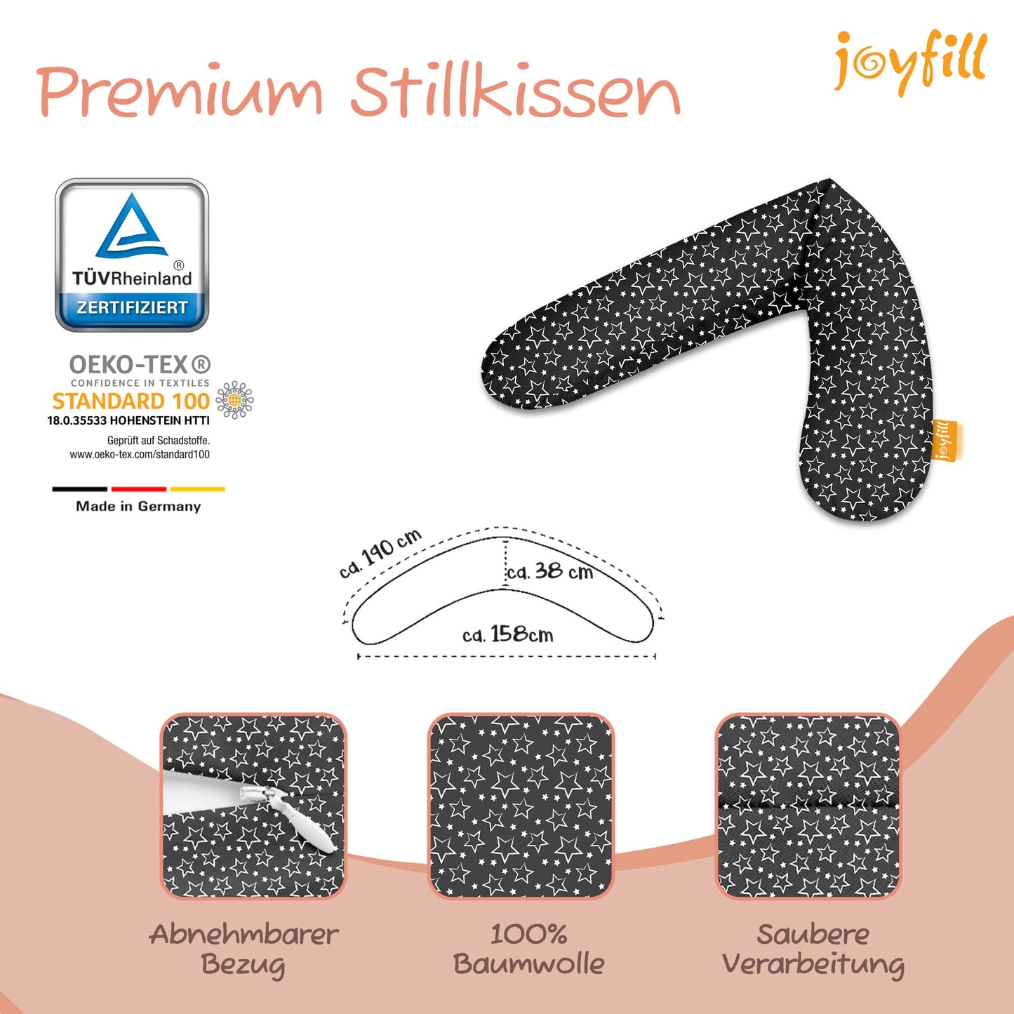 Joyfill Stillkissen (190cm) mit BioFoam - Joyfill