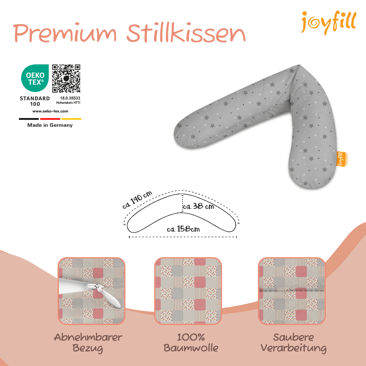 Joyfill Stillkissen (190cm) mit BioFoam - Joyfill