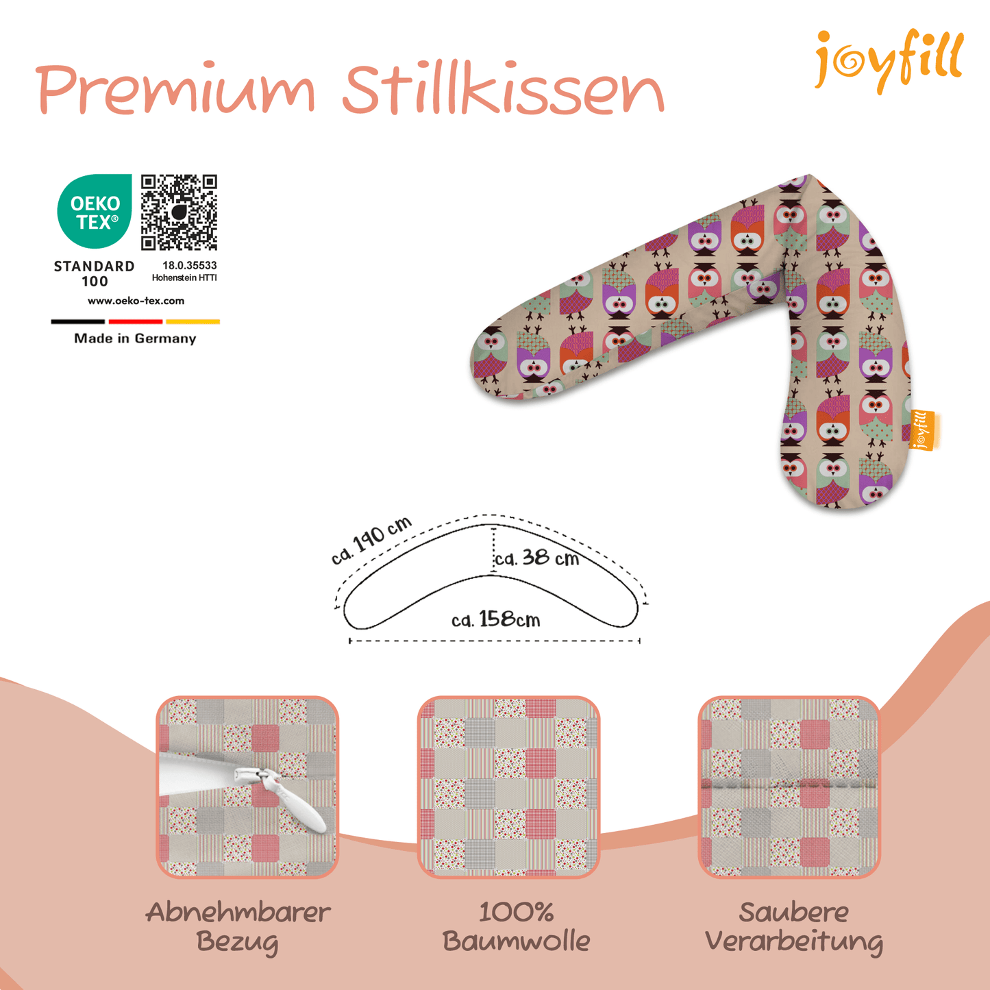 Joyfill Stillkissen (190cm) mit BioFoam - Joyfill
