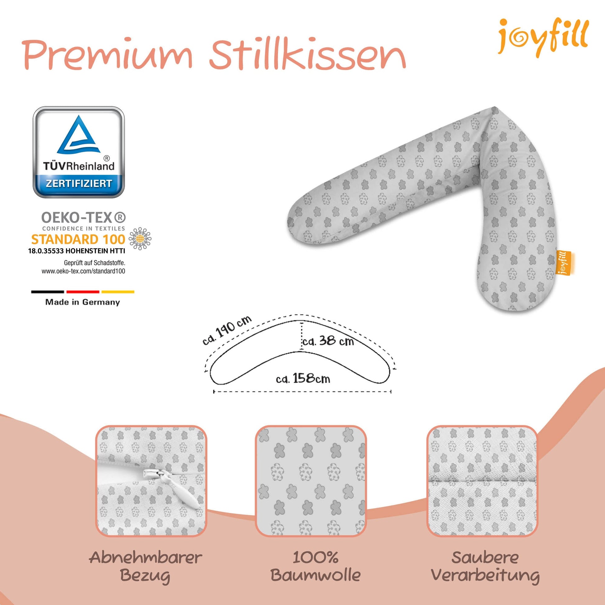Joyfill Stillkissen (190cm) mit BioFoam - Joyfill