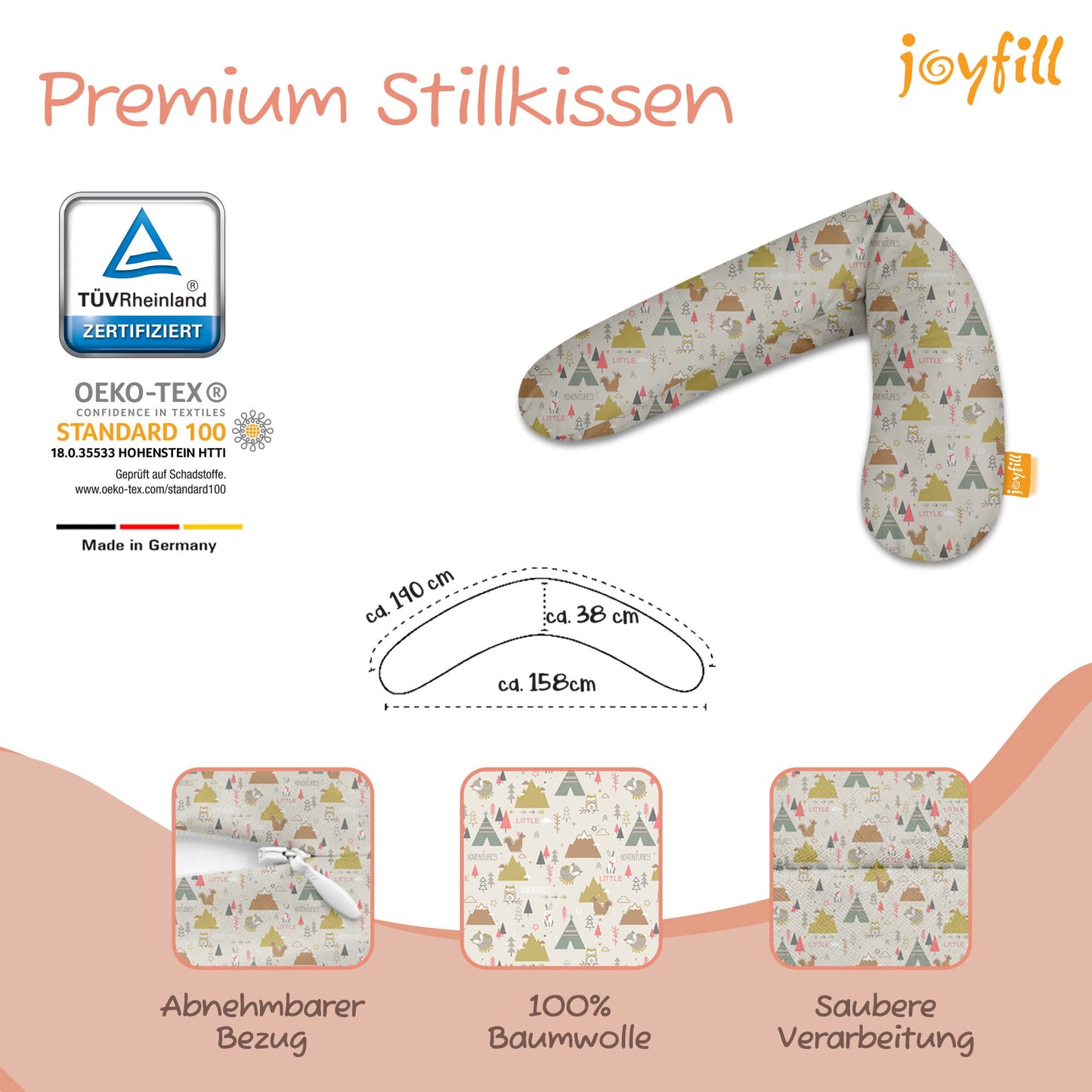 Joyfill Stillkissen (190cm) mit BioFoam - Joyfill