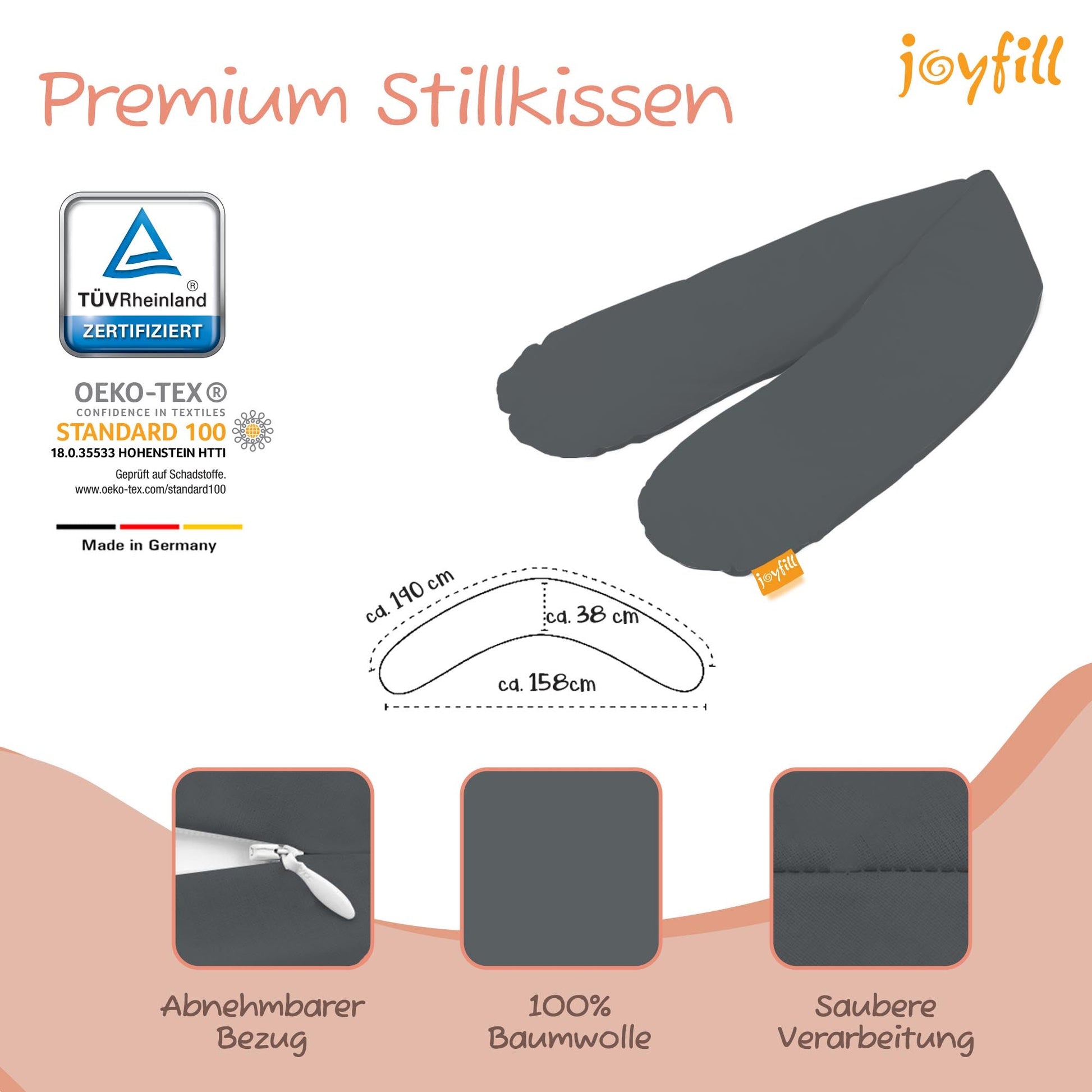 Joyfill Stillkissen (190cm) mit BioFoam - Joyfill